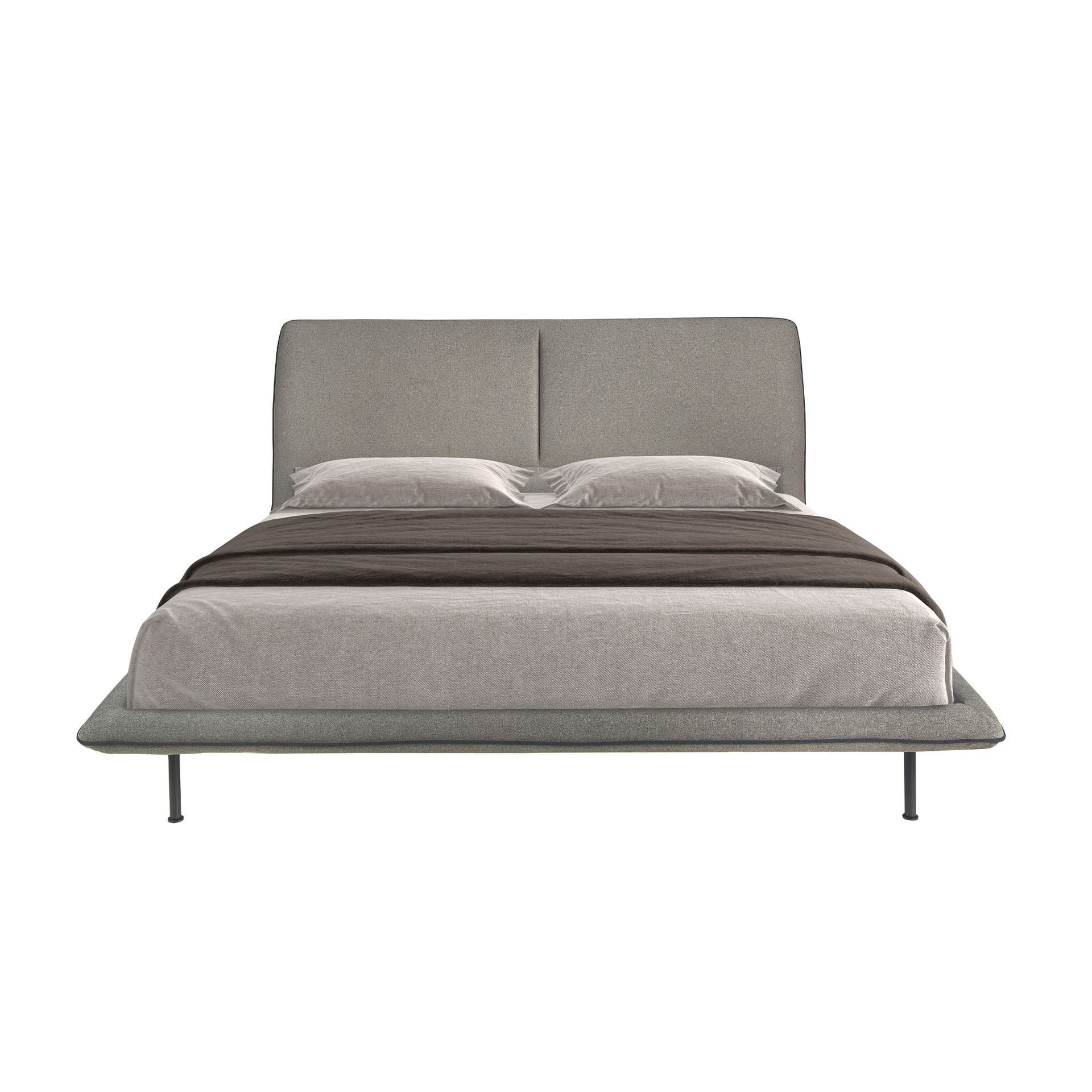 Dark grey fabric bed