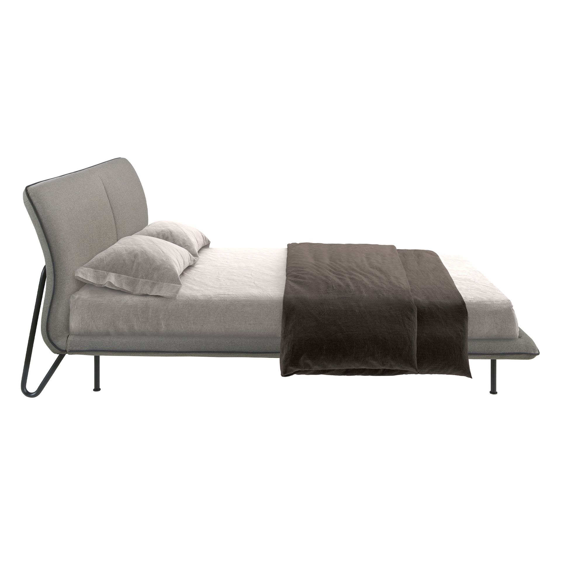 Dark grey fabric bed