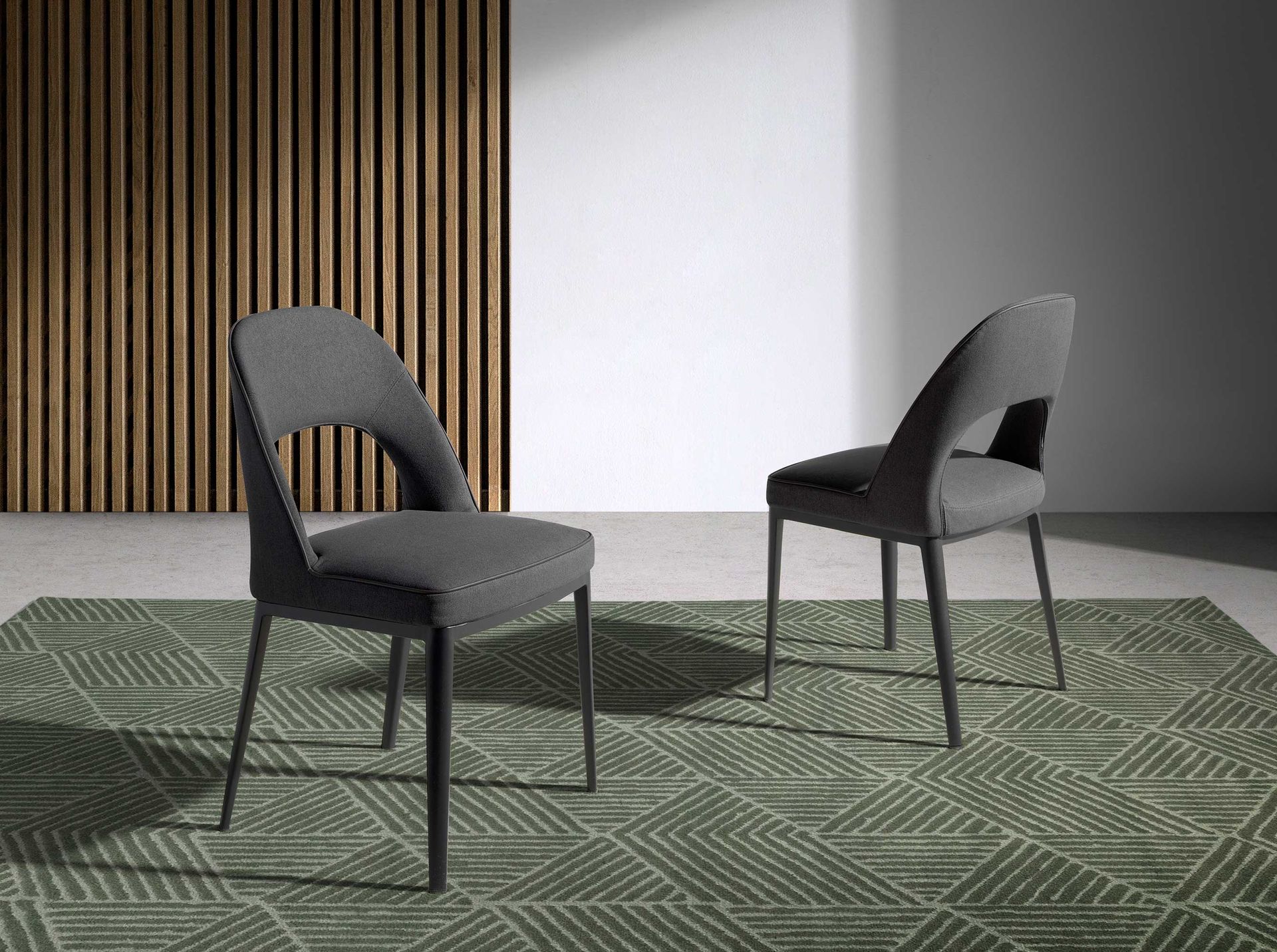 Dark grey fabric chair