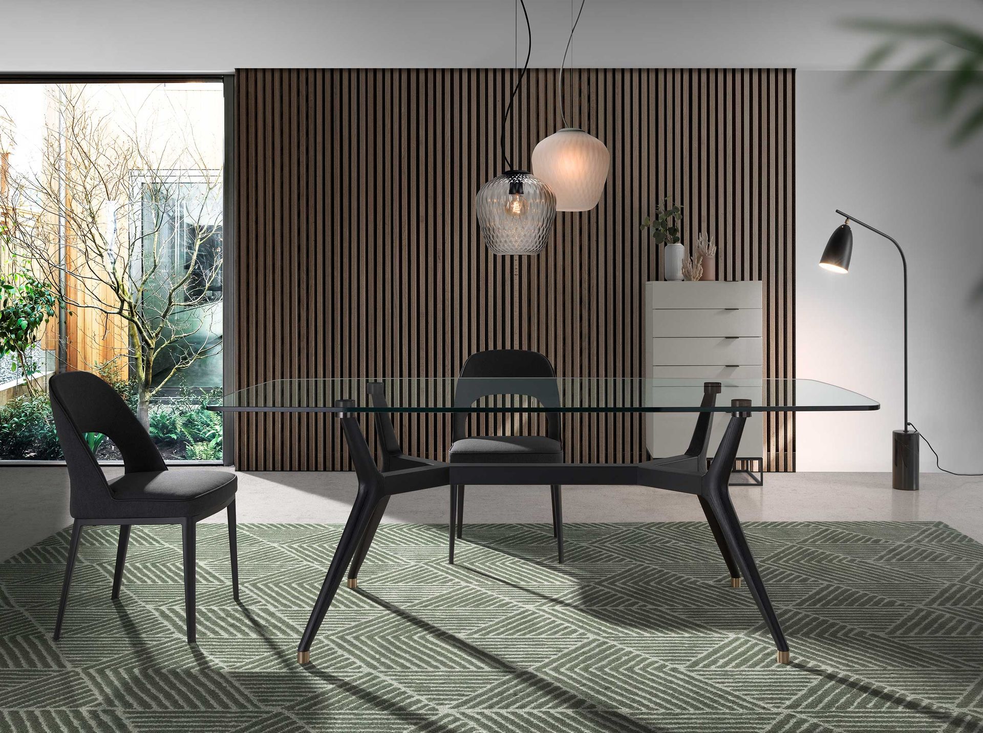 Dark grey fabric chair