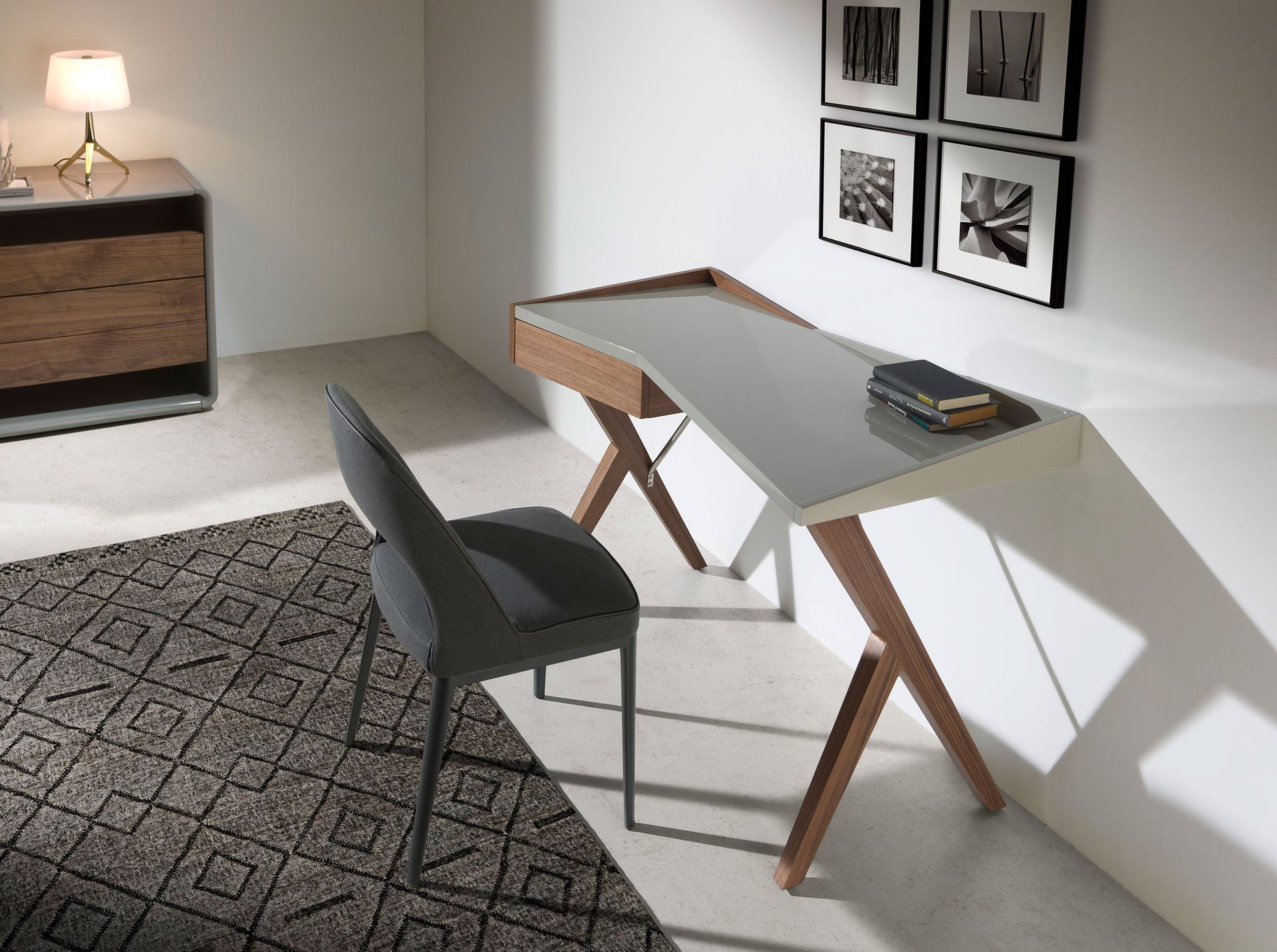 Dark grey fabric chair