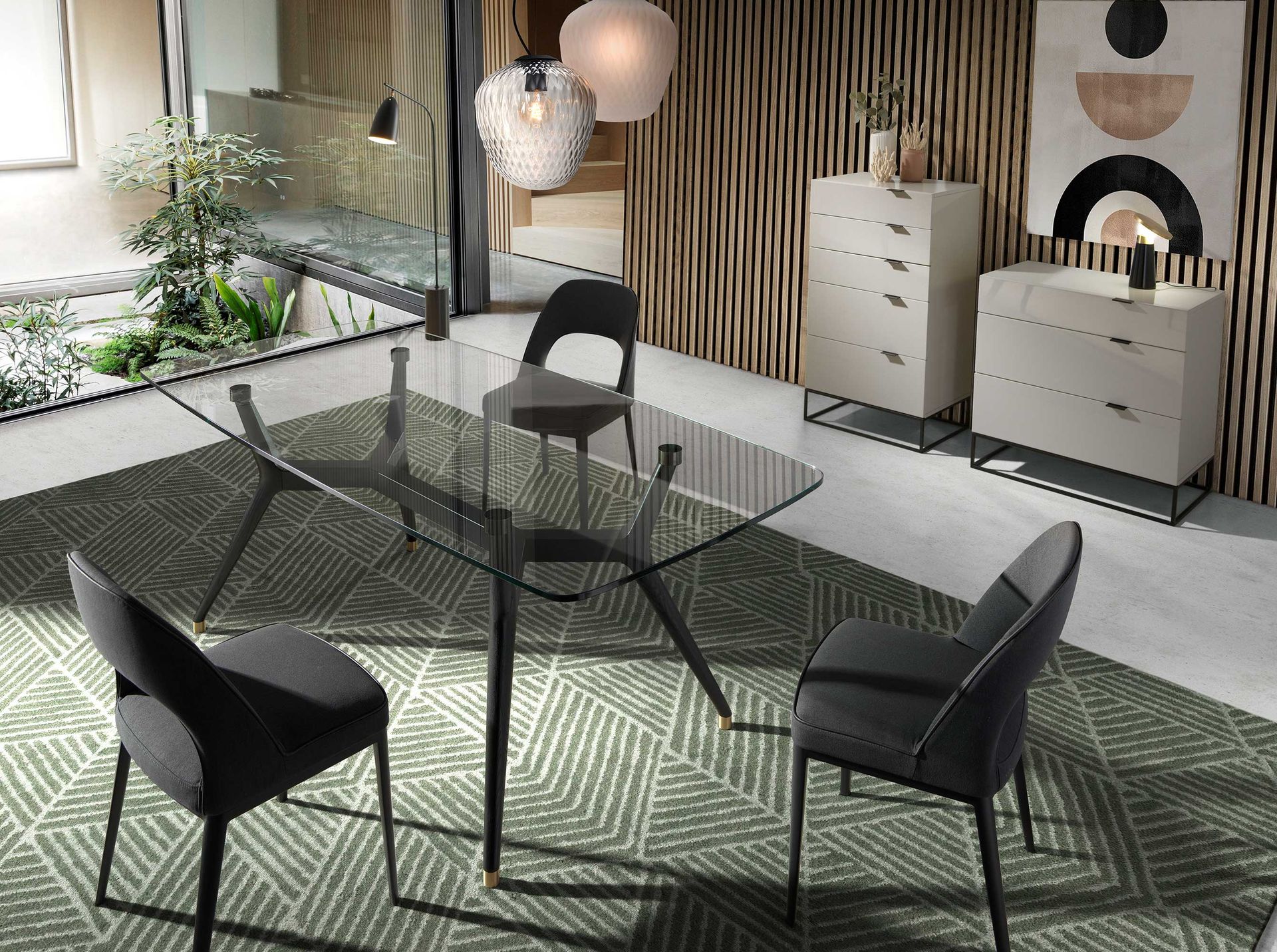 Dark grey fabric chair