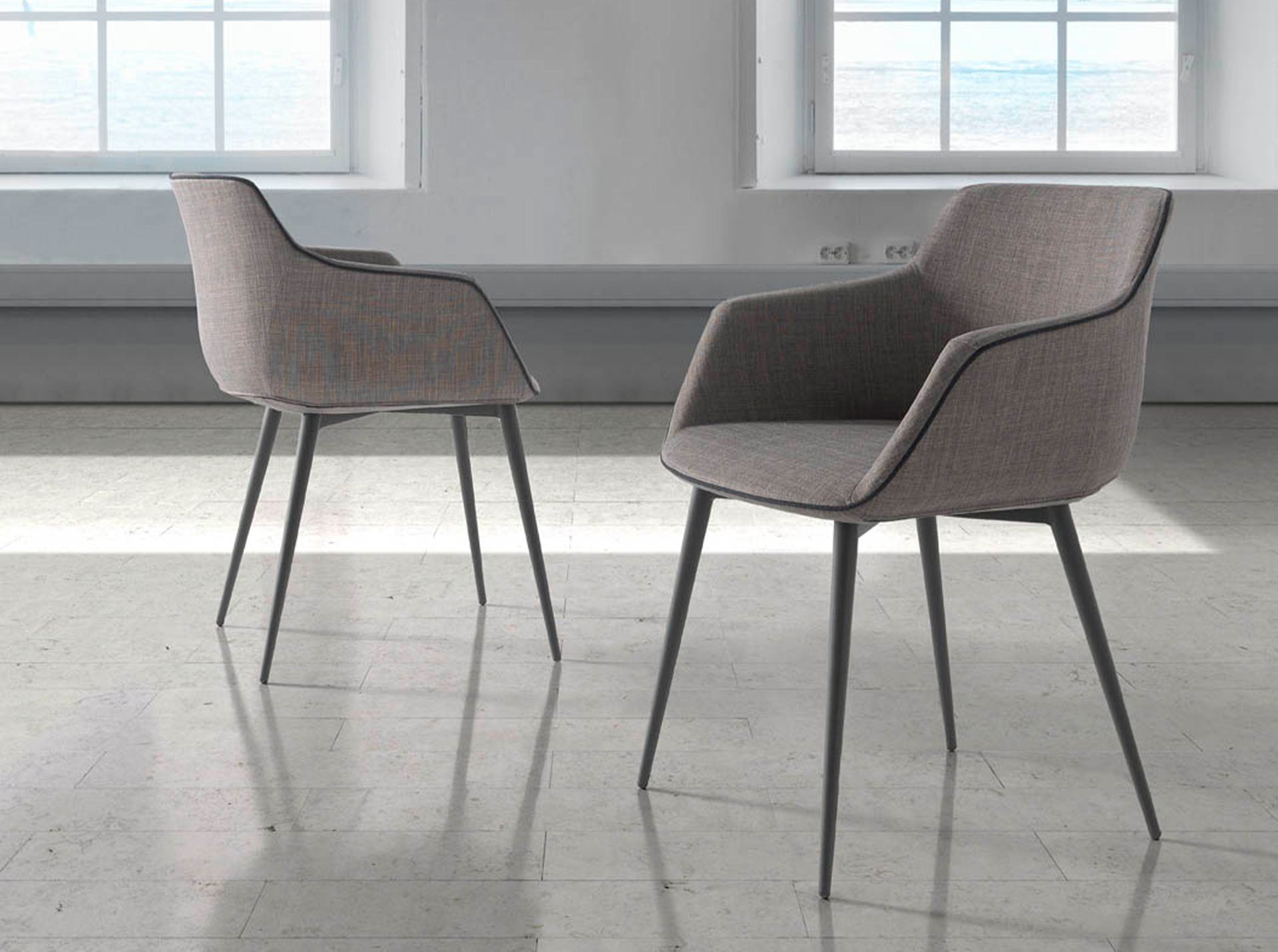Dark grey fabric chair
