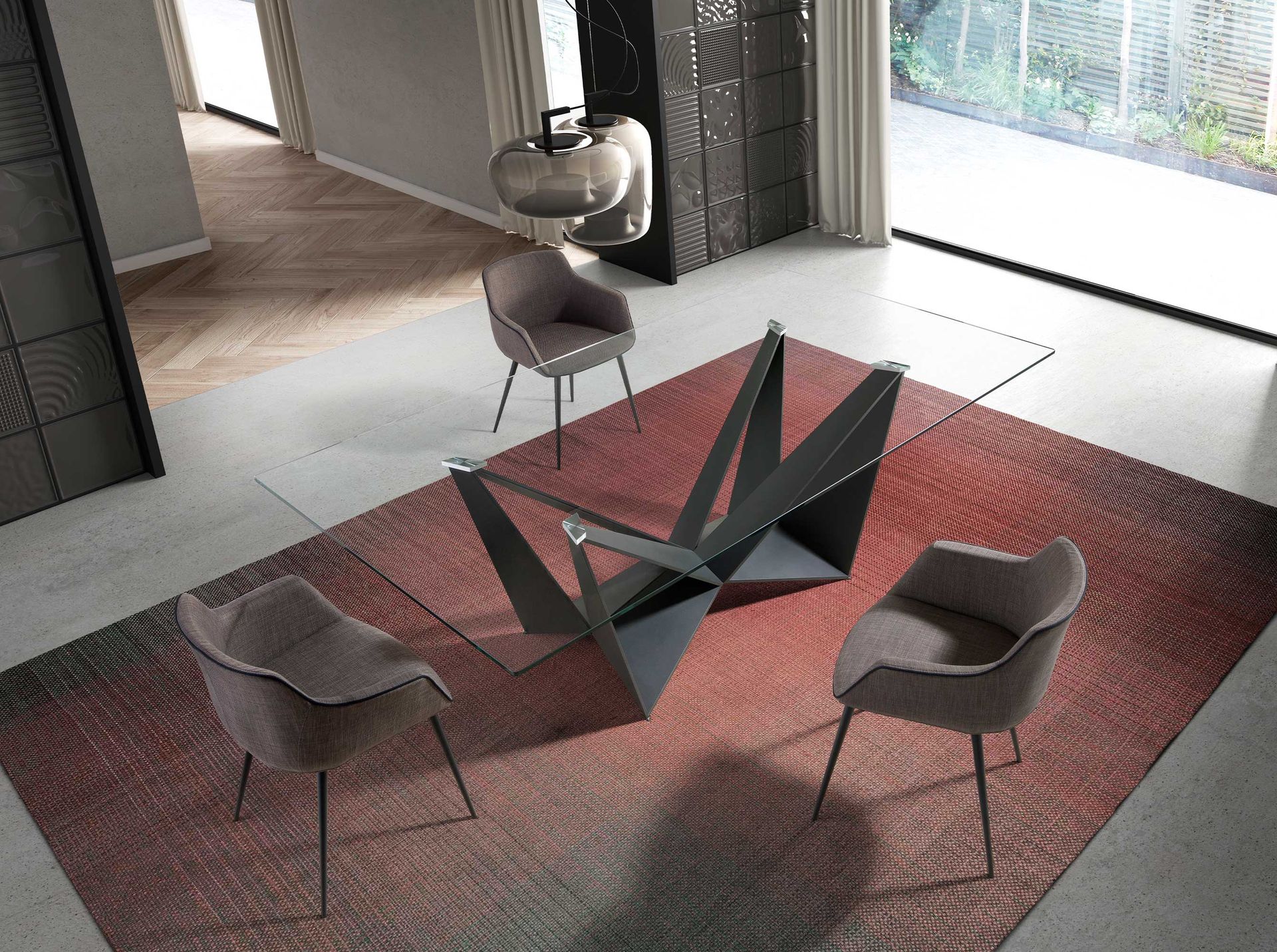 Dark grey fabric chair