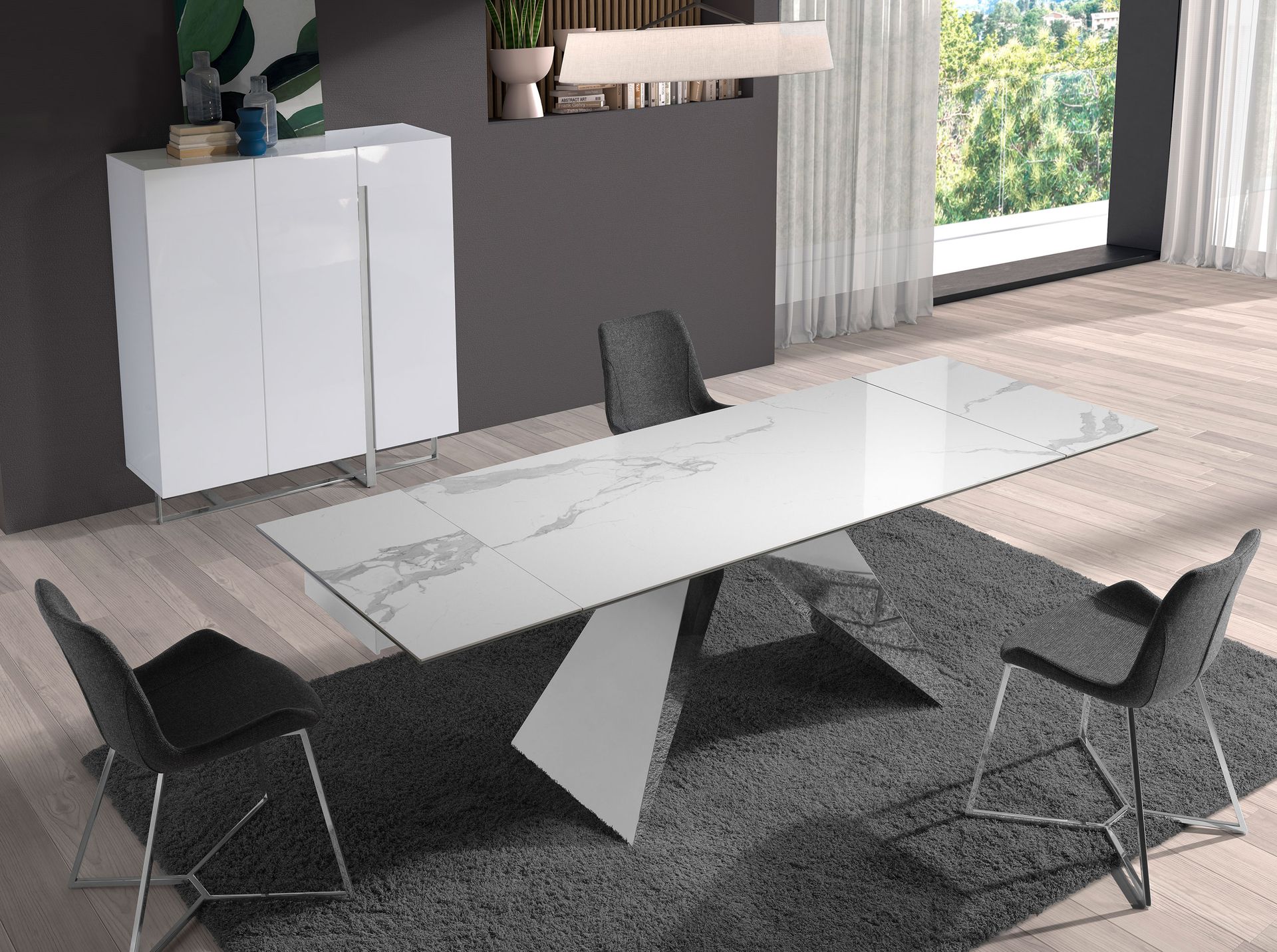 Dark grey fabric chair
