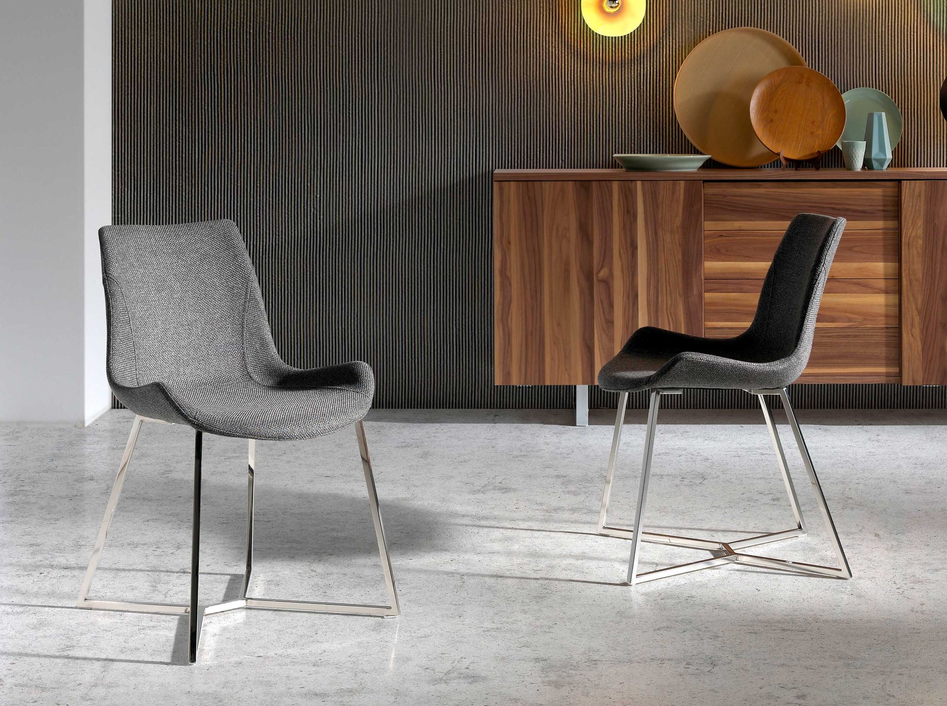 Dark grey fabric chair
