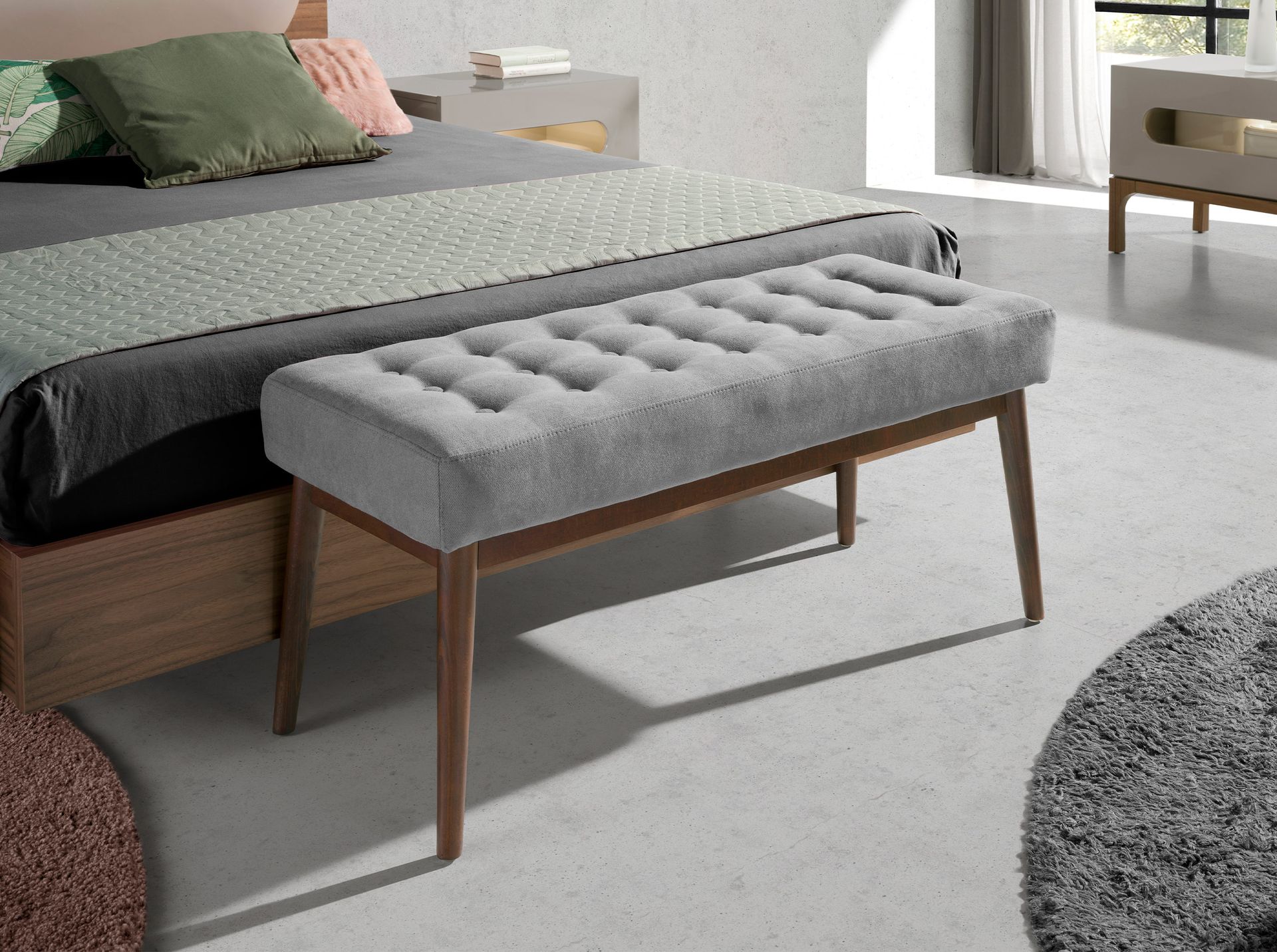 Dark grey fabric stool