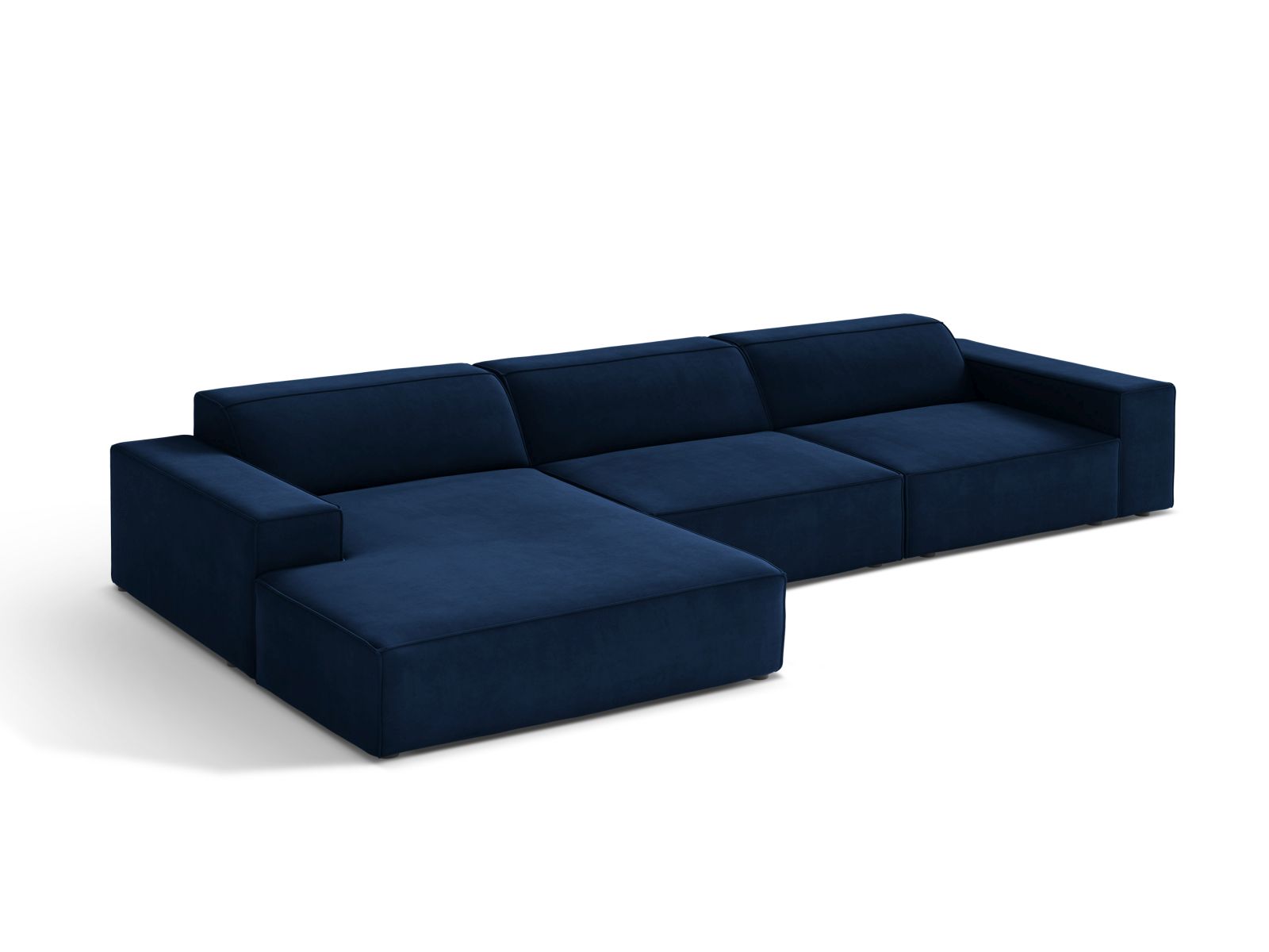 Velvet Modular Left Corner Sofa, "Jodie", 4 Seats, 284x162x77