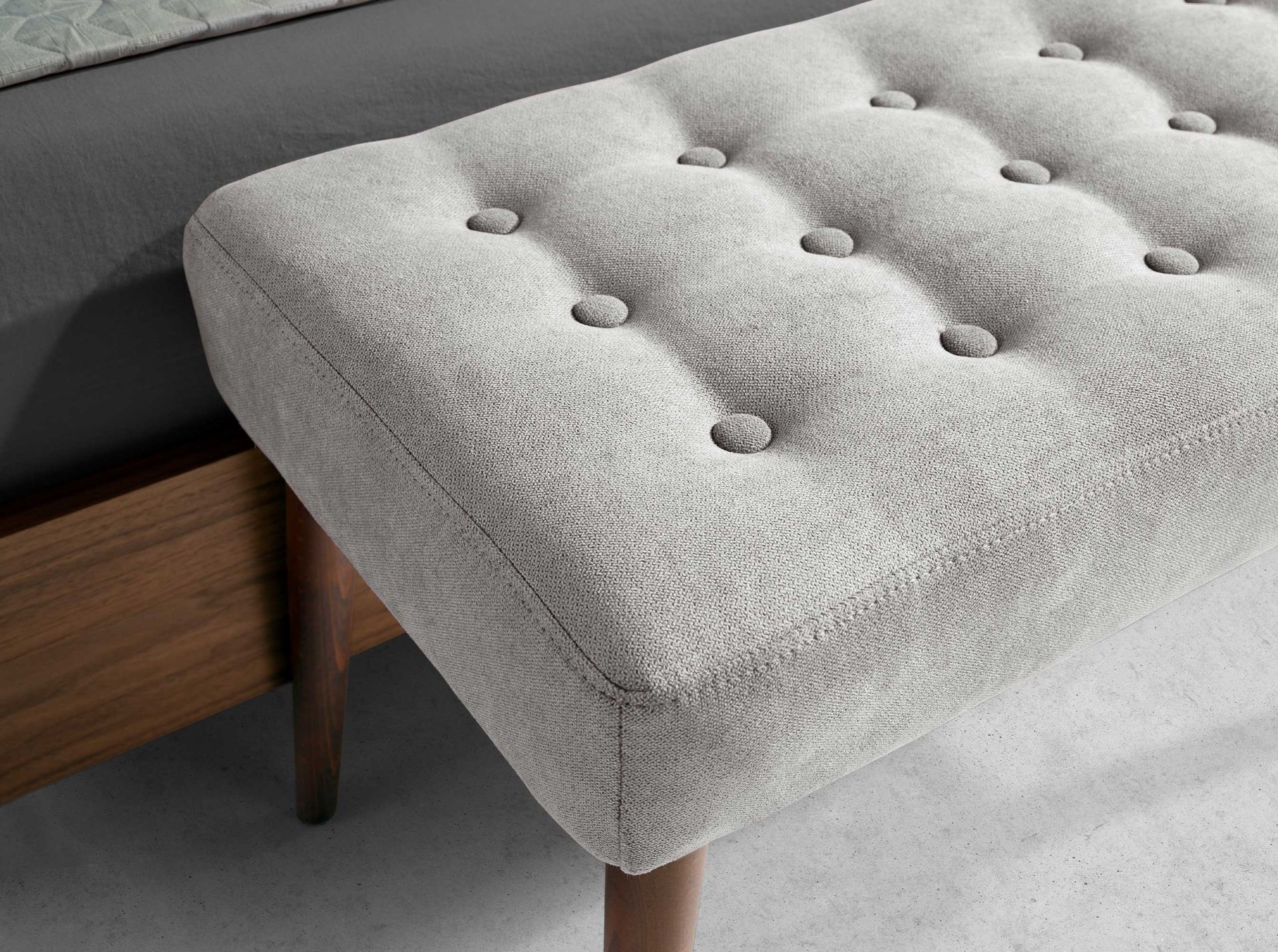 Dark grey fabric stool