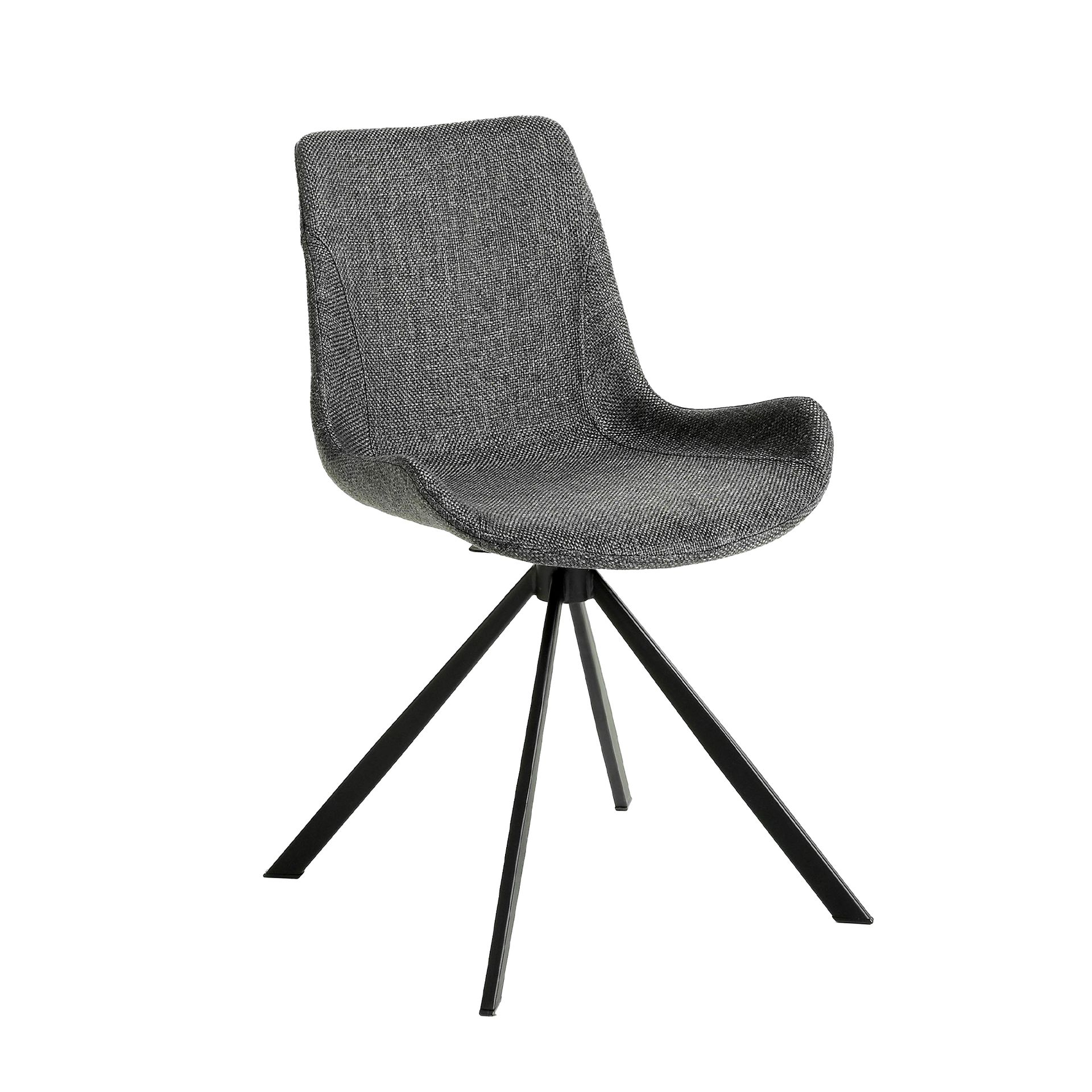 Dark grey fabric swivel chair