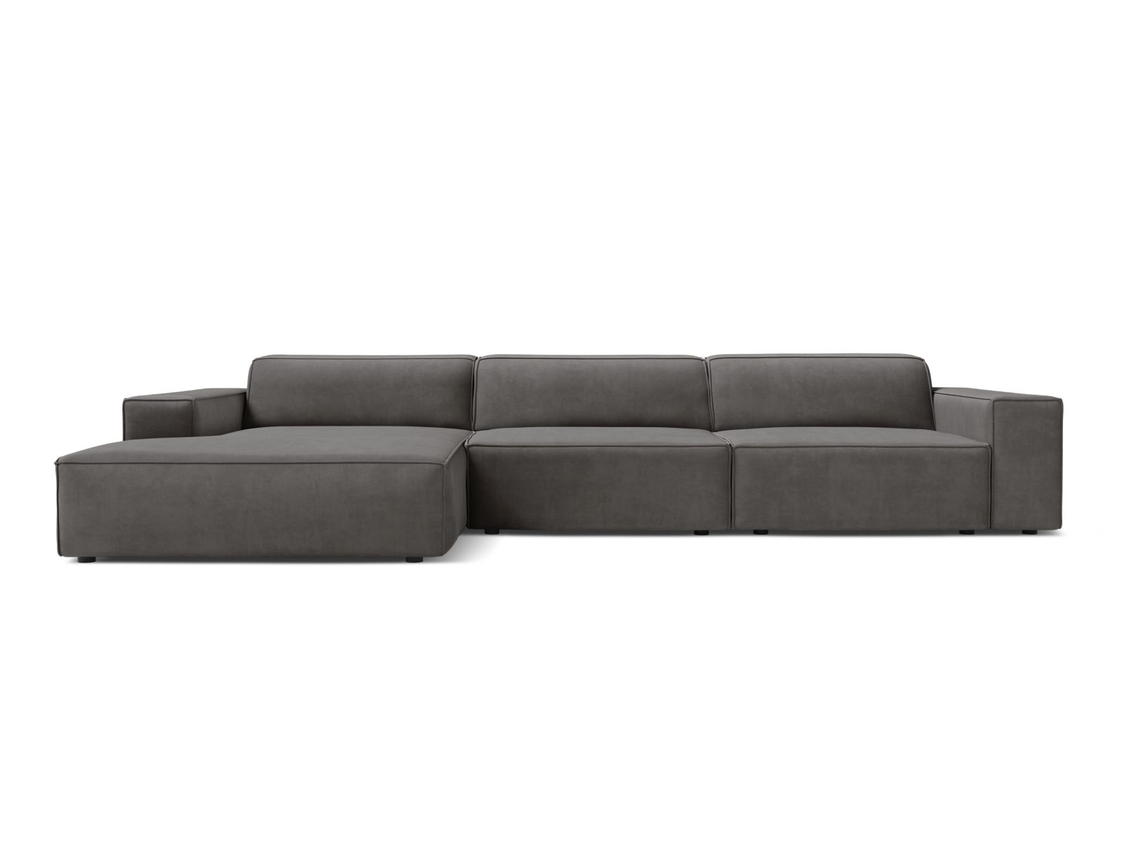 Velvet Modular Left Corner Sofa, "Jodie", 4 Seats, 284x162x77