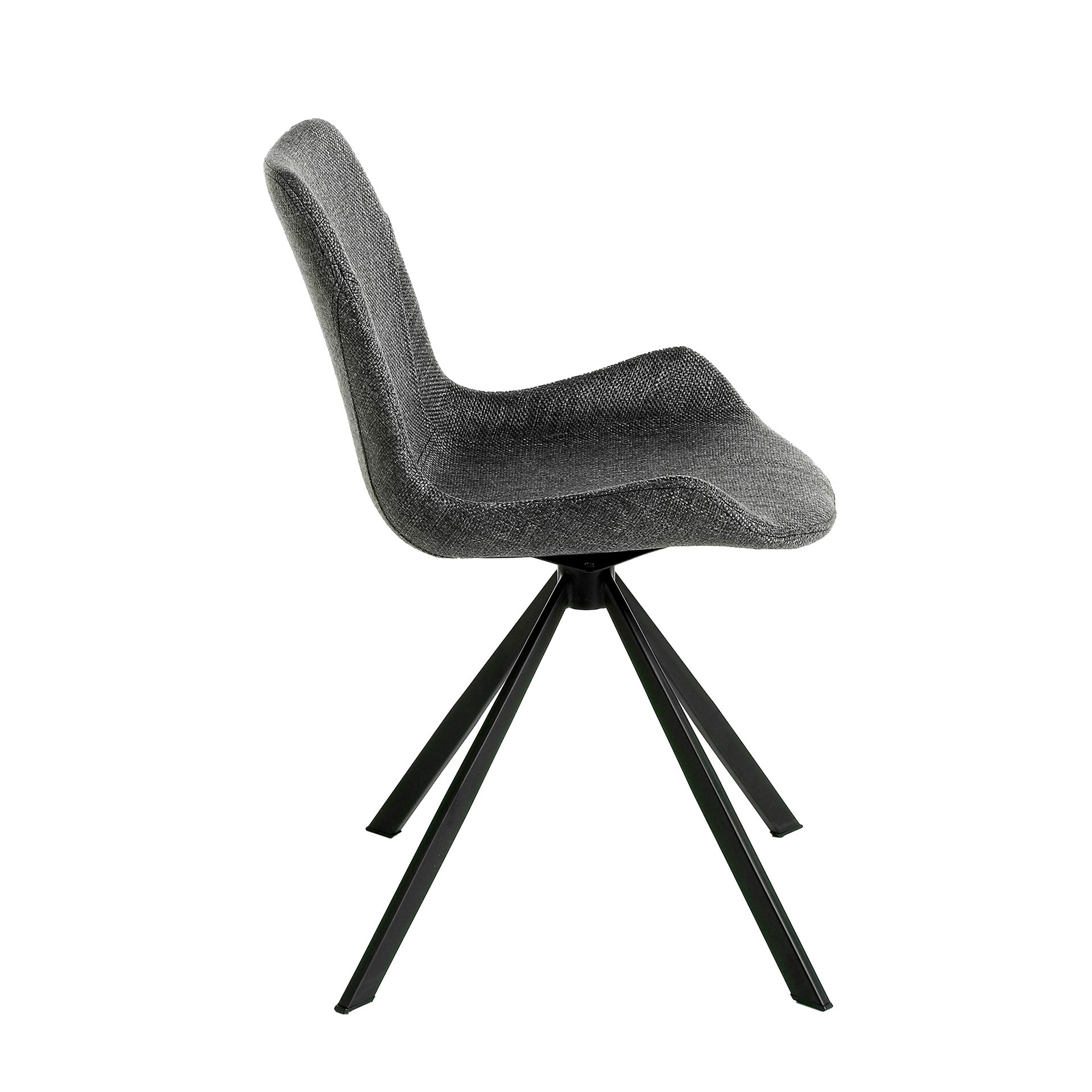 Dark grey fabric swivel chair