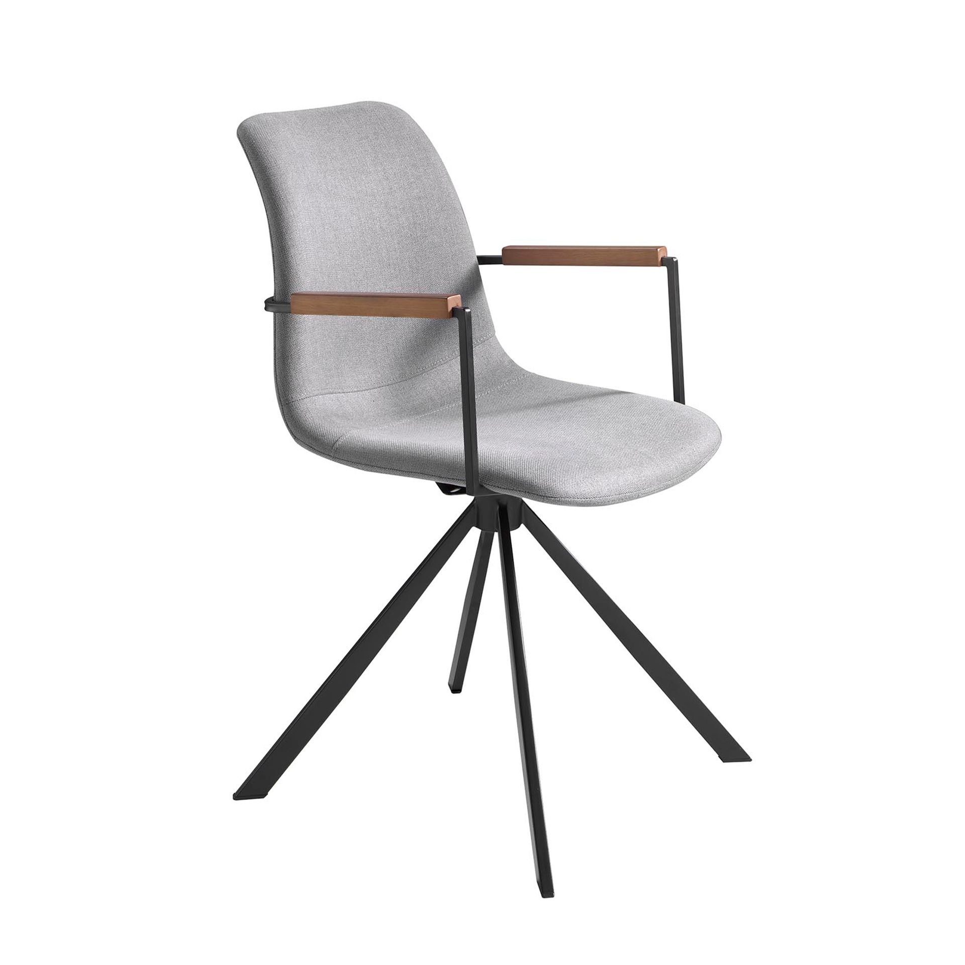 Dark grey fabric swivel chair