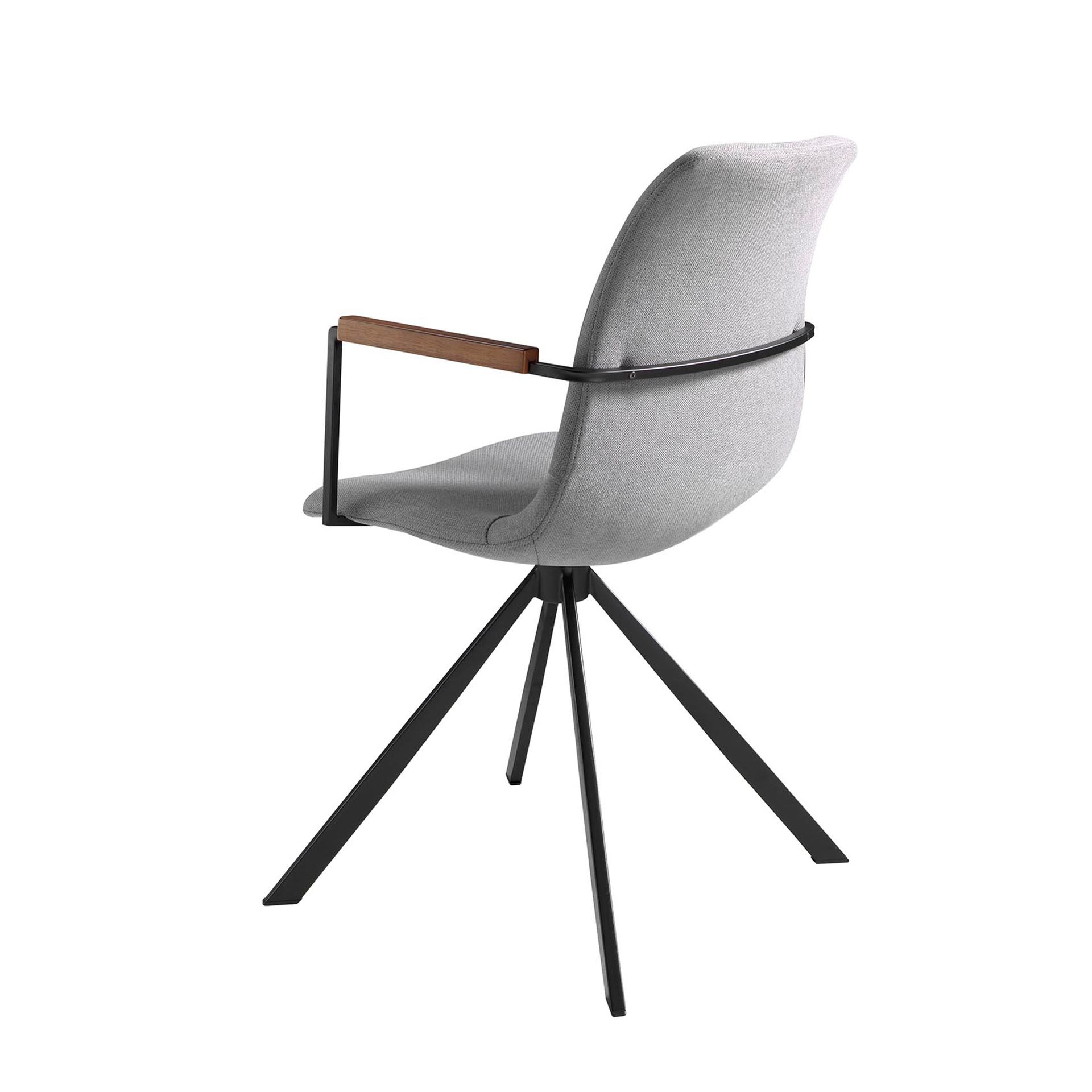Dark grey fabric swivel chair