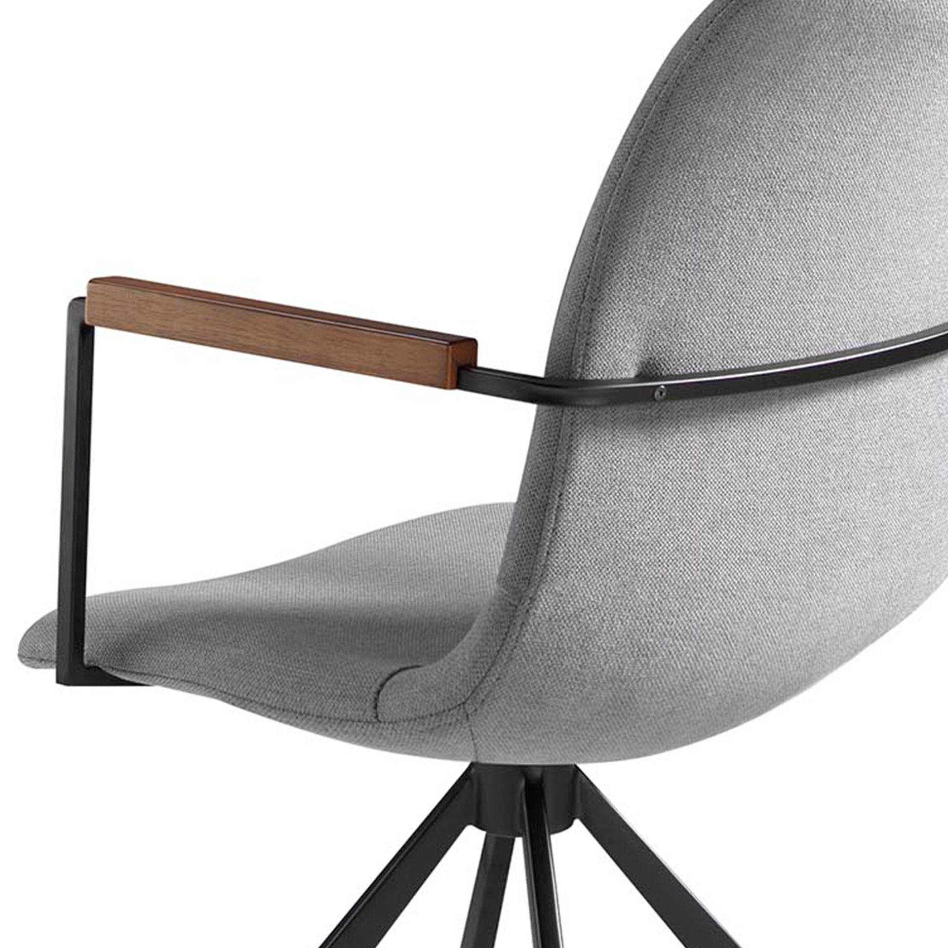 Dark grey fabric swivel chair