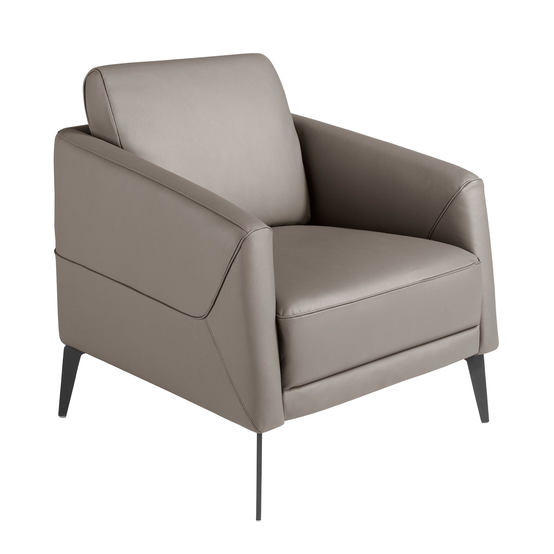 Dark grey leather armchair