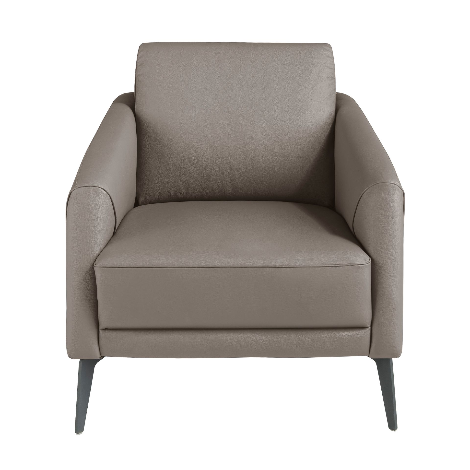Dark grey leather armchair