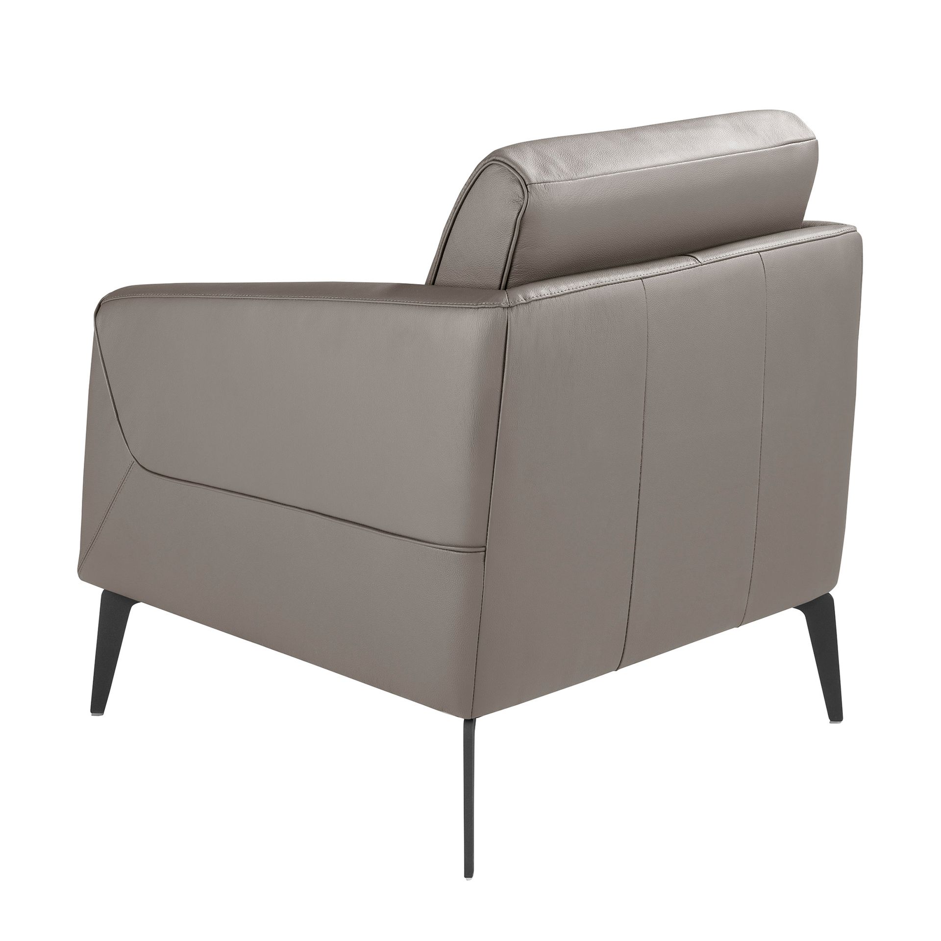 Dark grey leather armchair