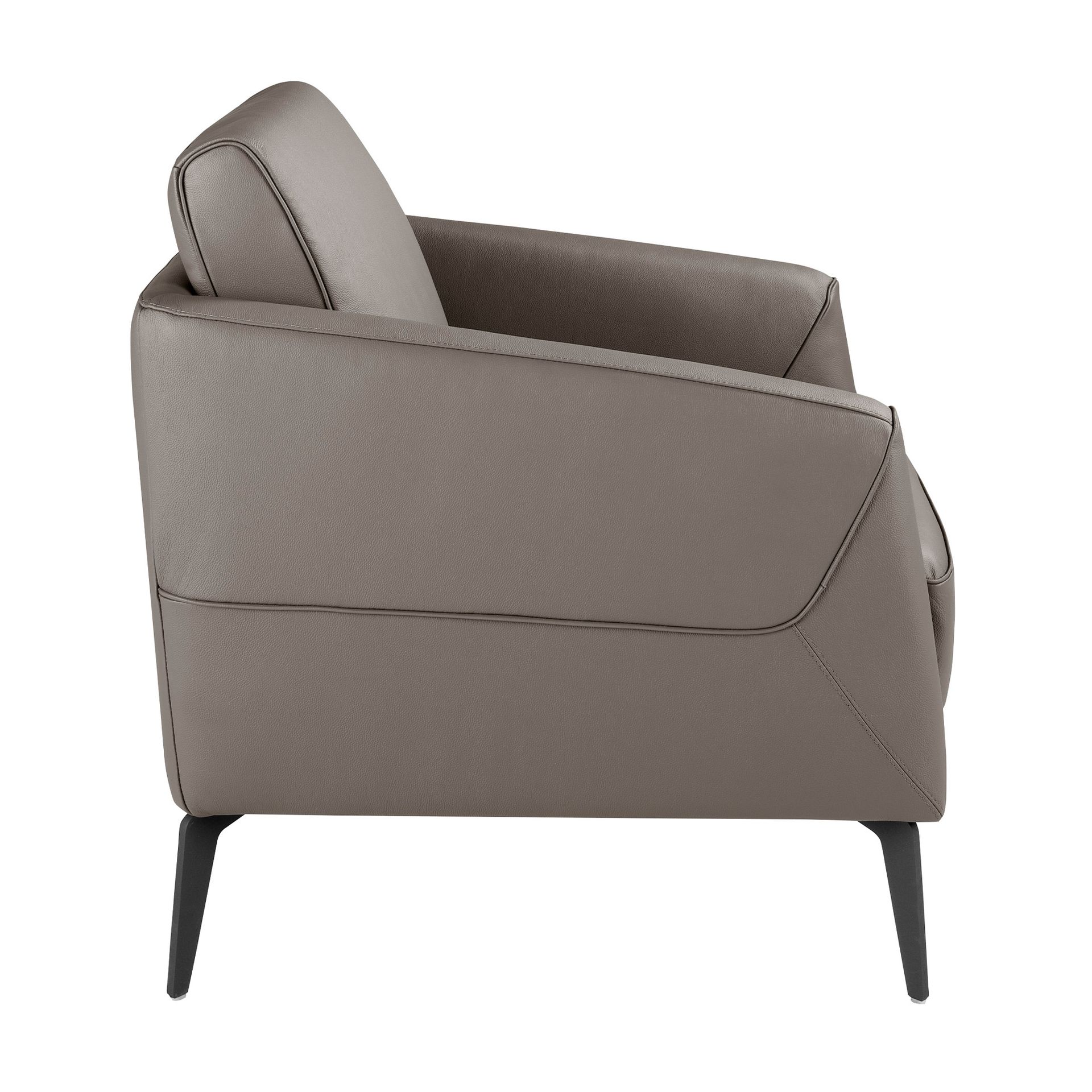 Dark grey leather armchair
