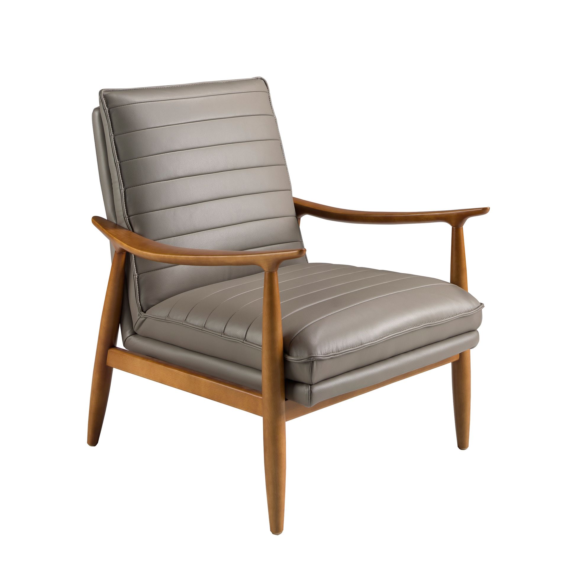 Dark grey leather armchair