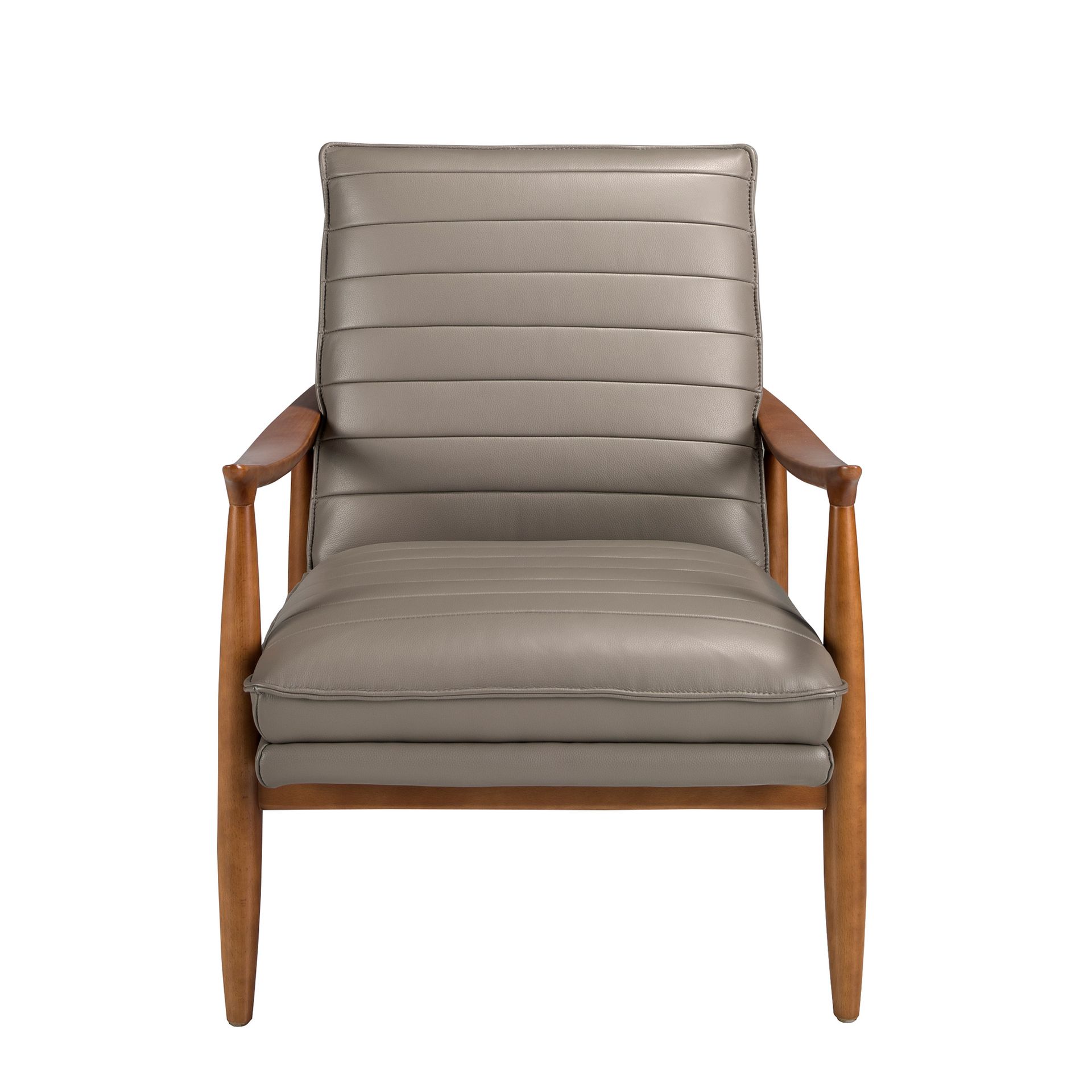 Dark grey leather armchair