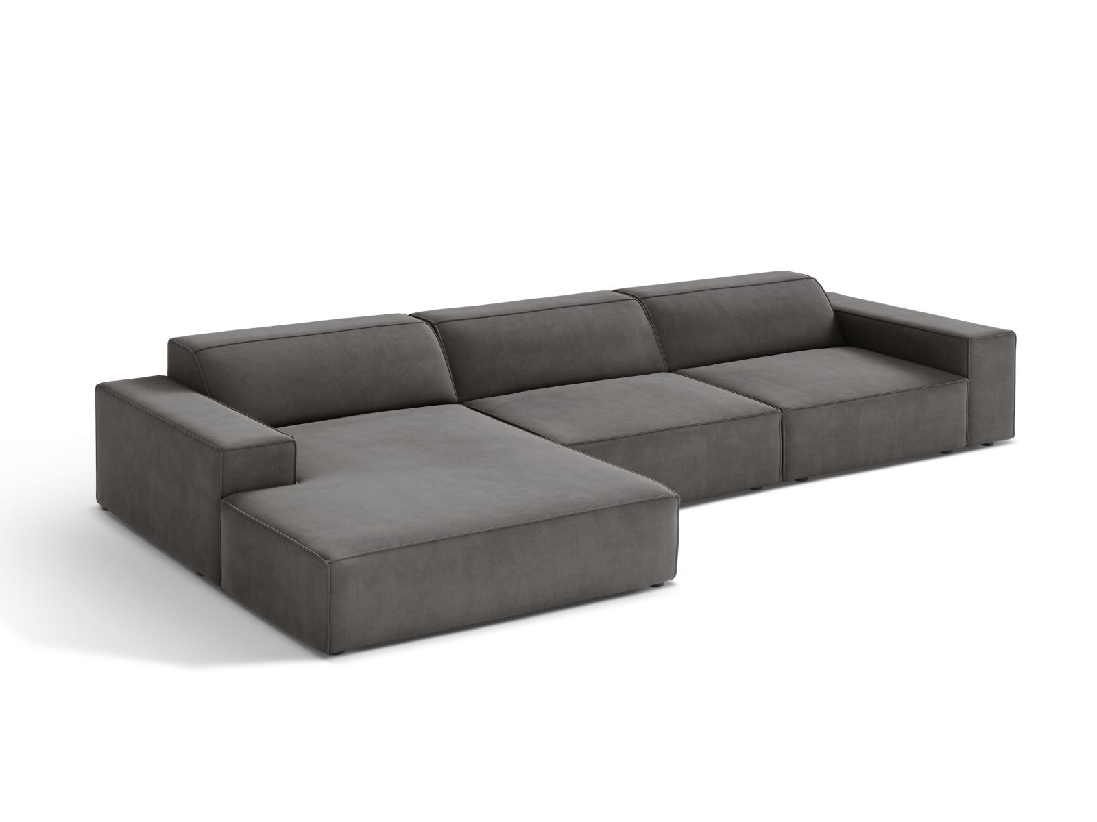 Velvet Modular Left Corner Sofa, "Jodie", 4 Seats, 284x162x77