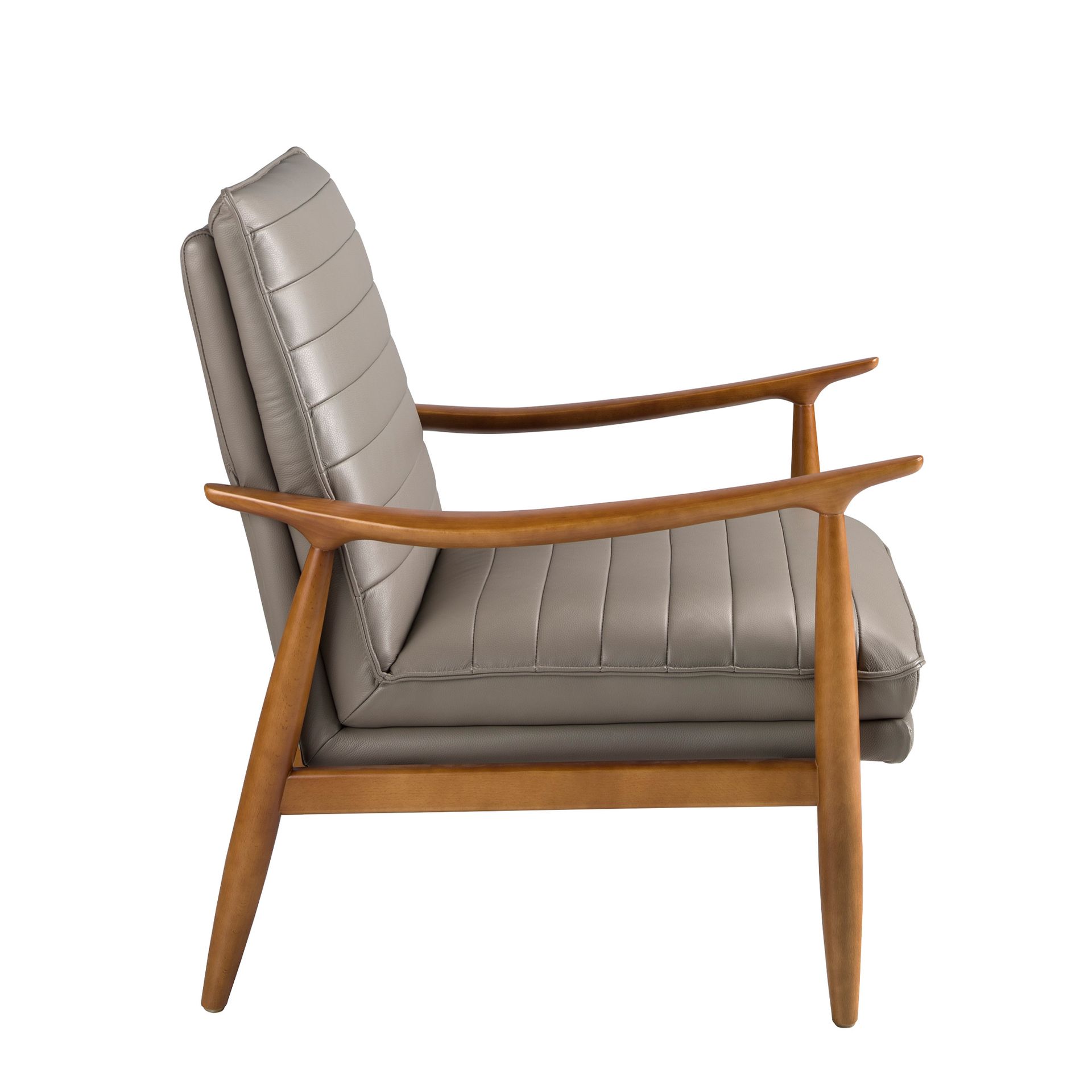Dark grey leather armchair