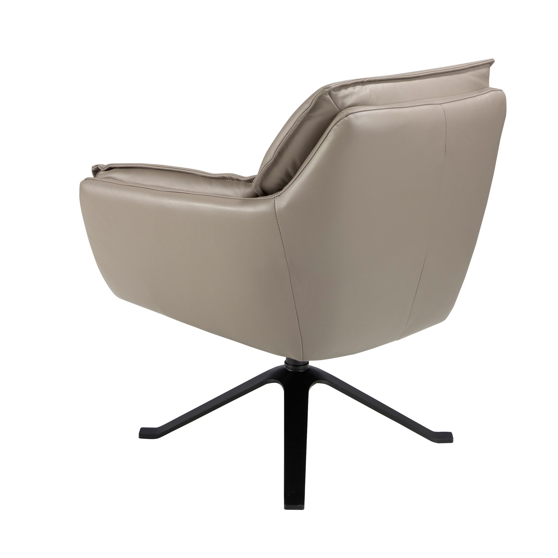Dark grey leather swivel armchair