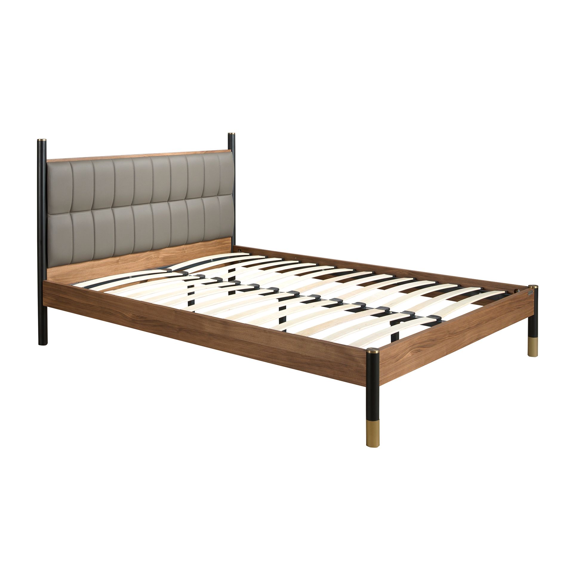 Dark grey leatherette bed
