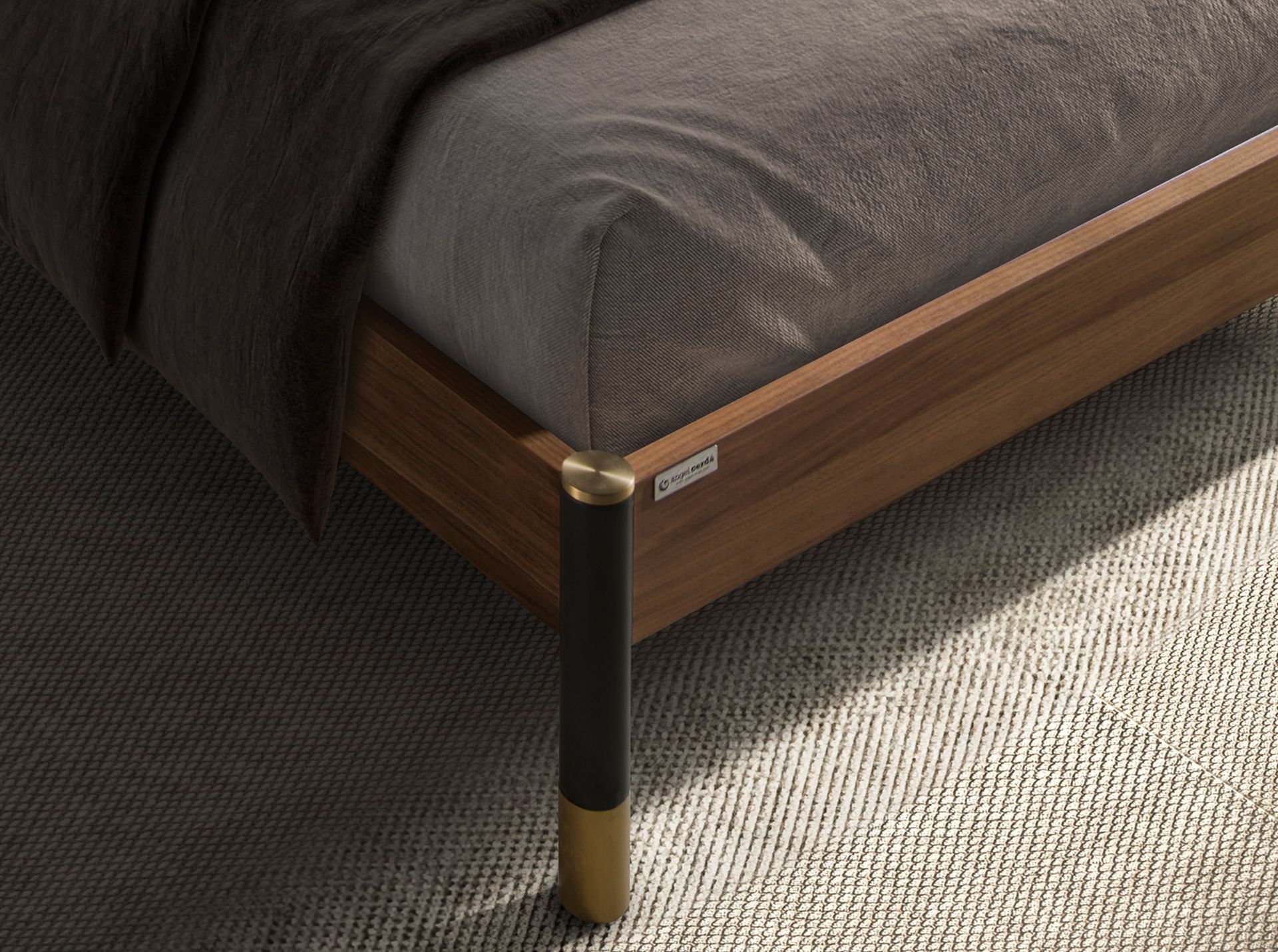 Dark grey leatherette bed
