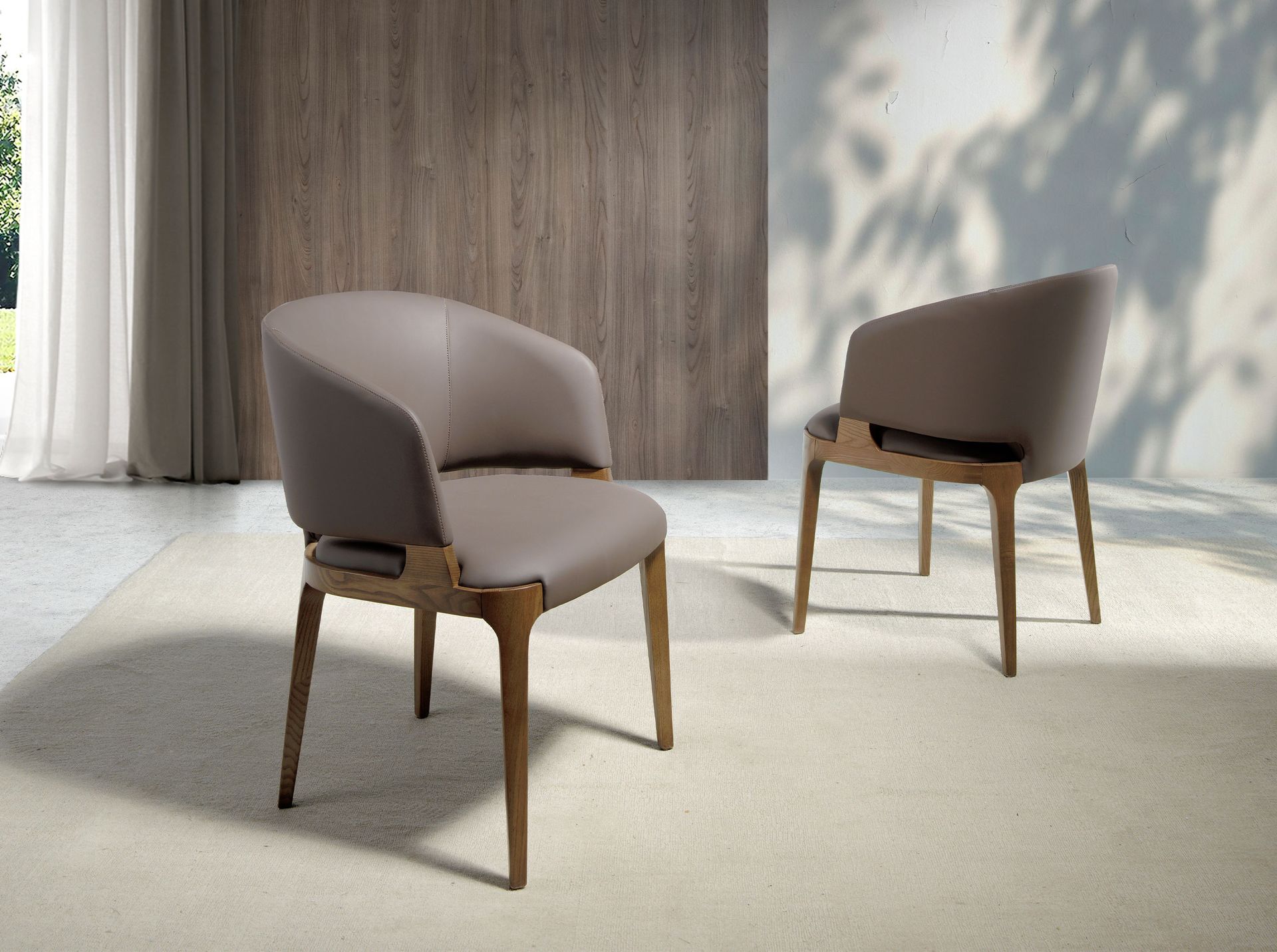Dark mink leatherette chair