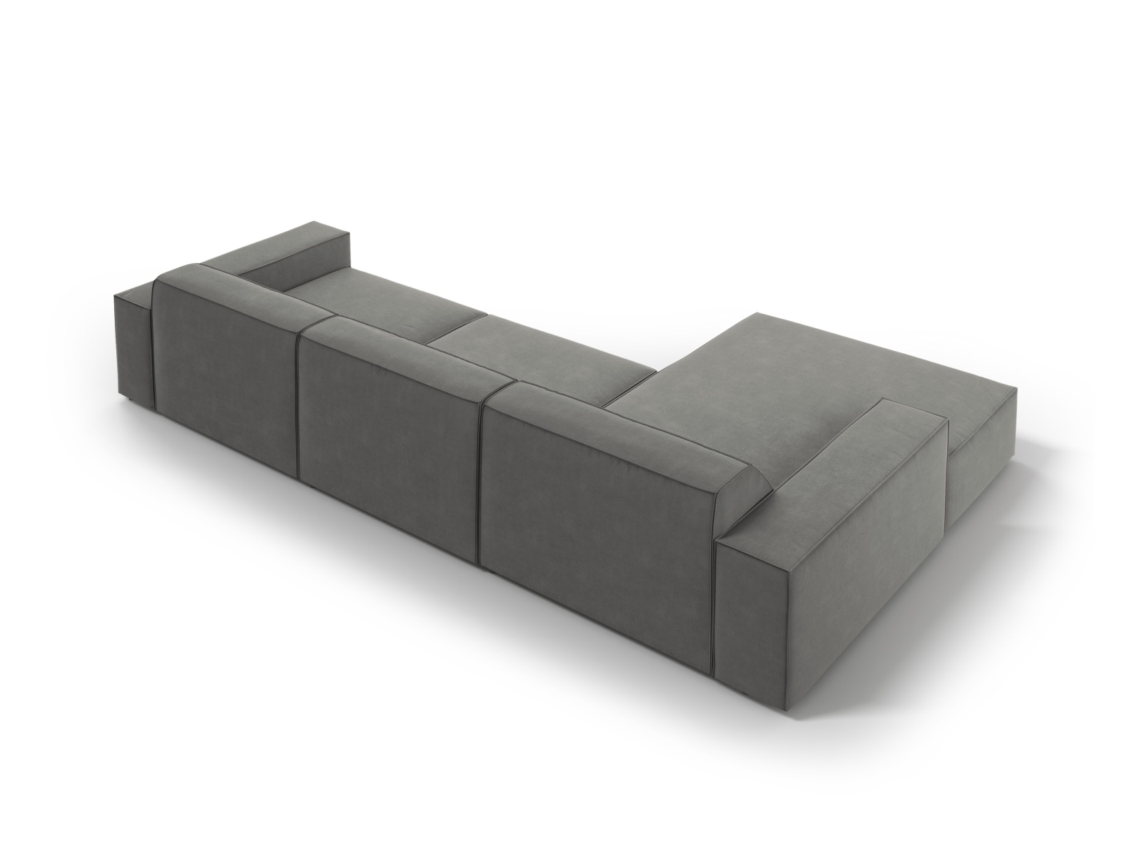Velvet Modular Left Corner Sofa, "Jodie", 4 Seats, 284x162x77