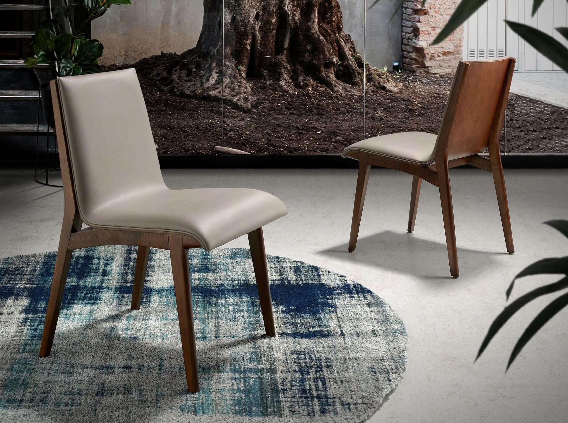 Dark mink leatherette chair