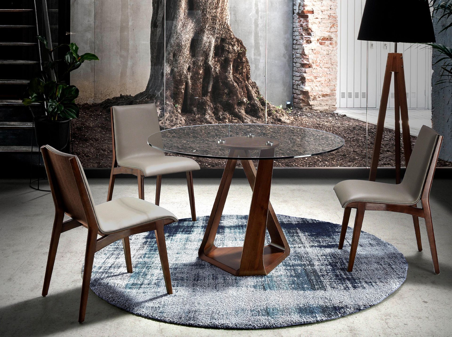 Dark mink leatherette chair
