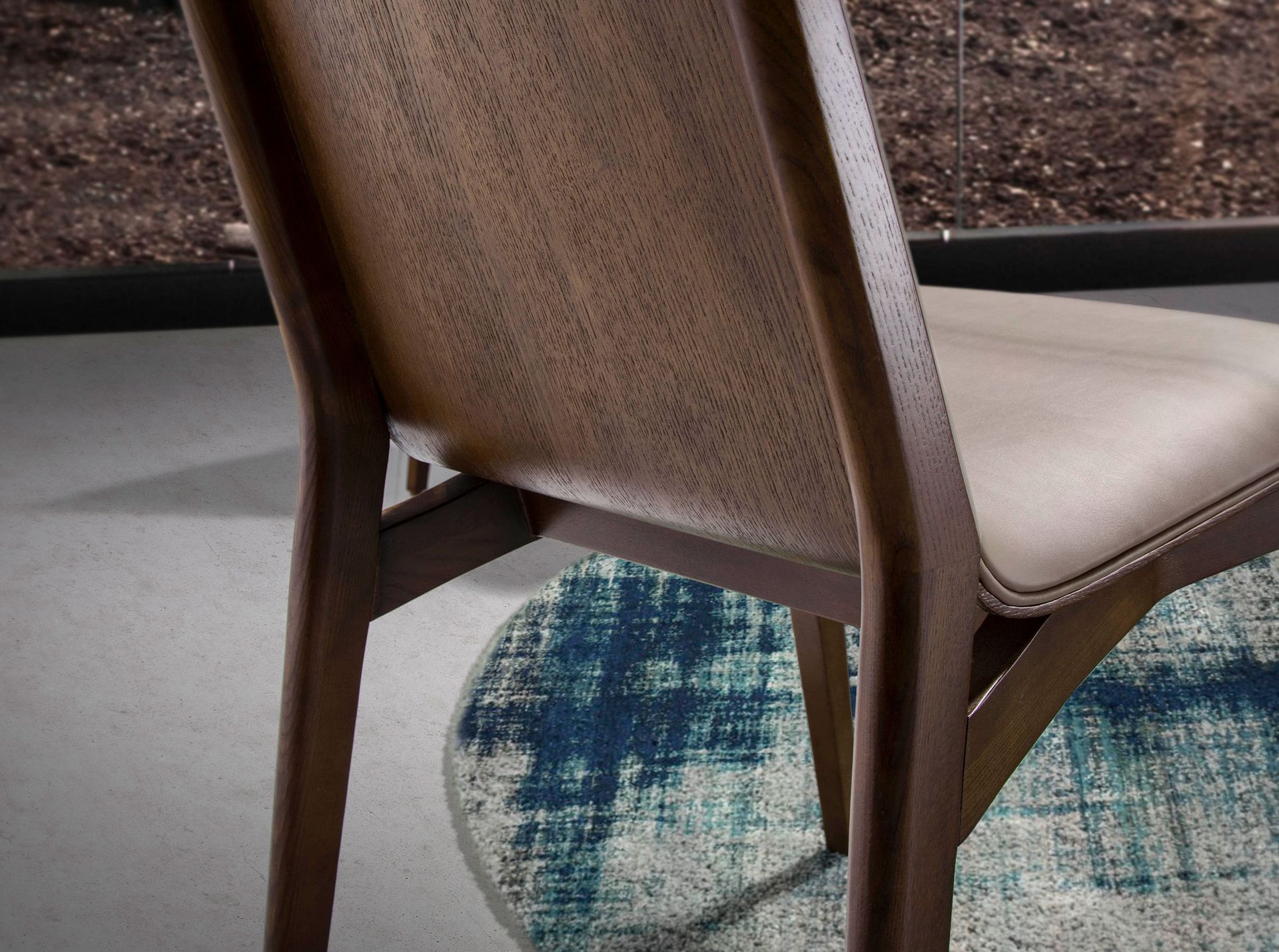 Dark mink leatherette chair