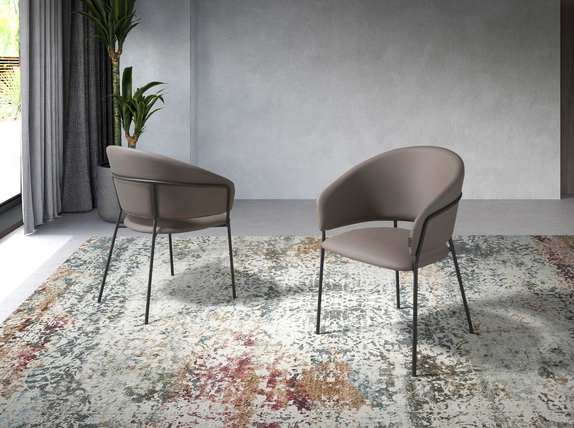 Dark mink leatherette chair