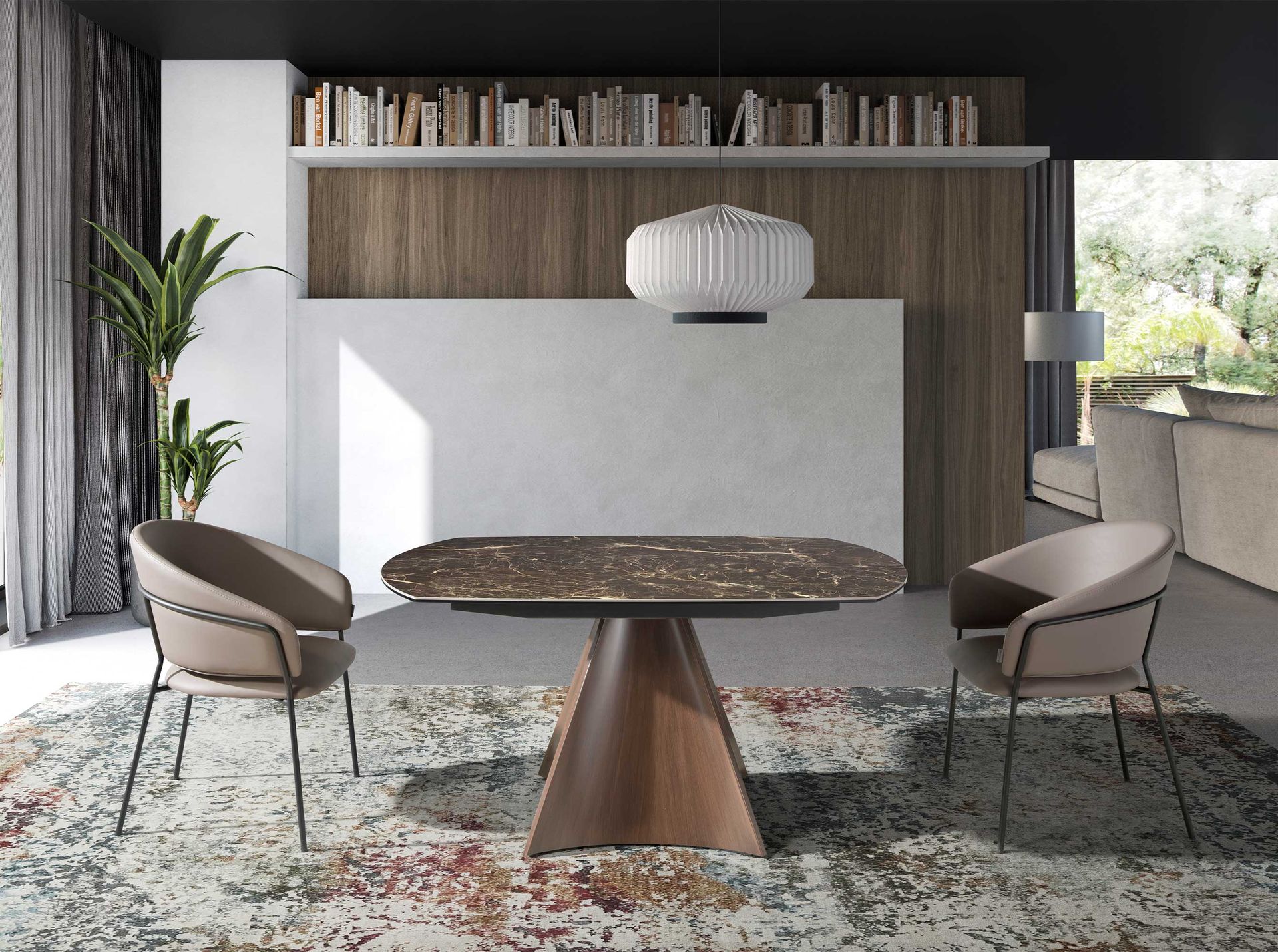 Dark mink leatherette chair