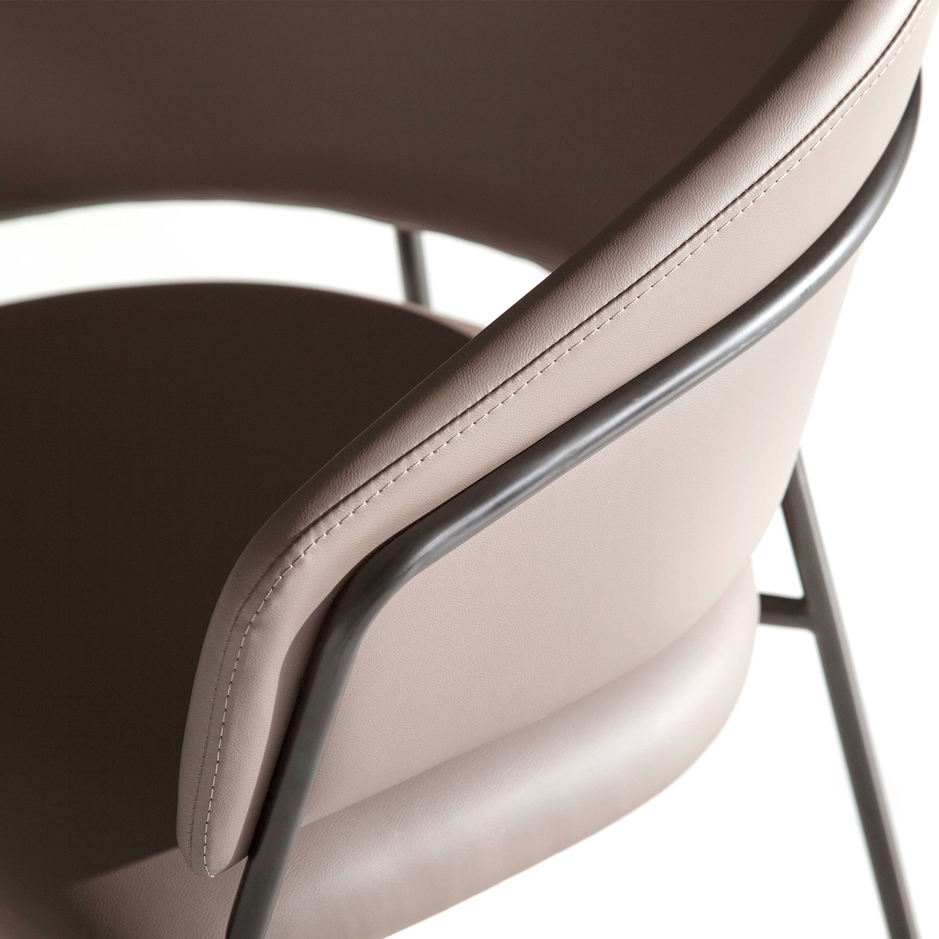 Dark mink leatherette chair