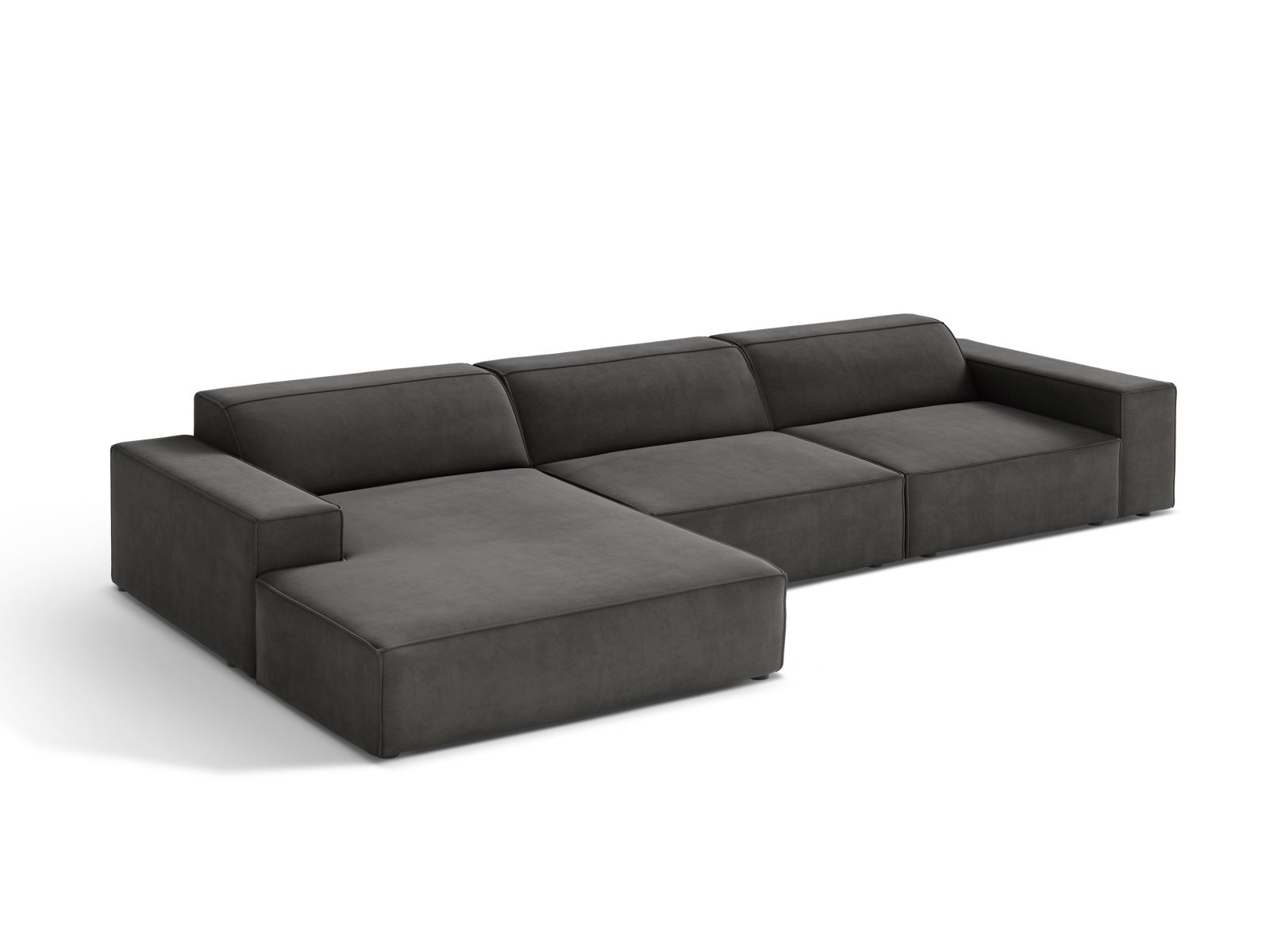 Velvet Modular Left Corner Sofa, "Jodie", 4 Seats, 284x162x77