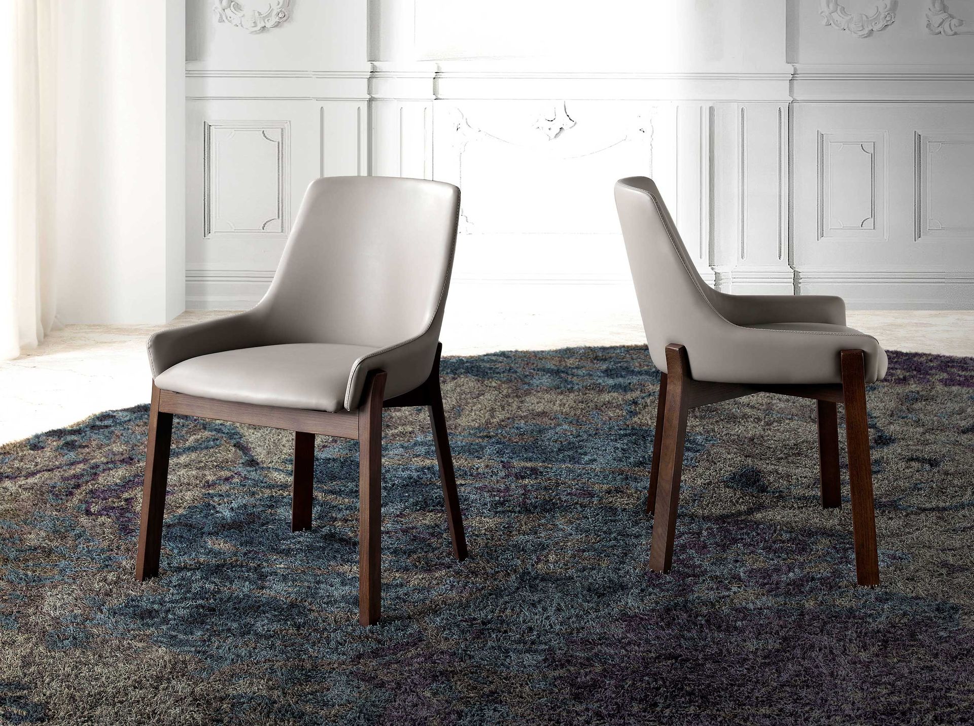 Dark mink leatherette chair