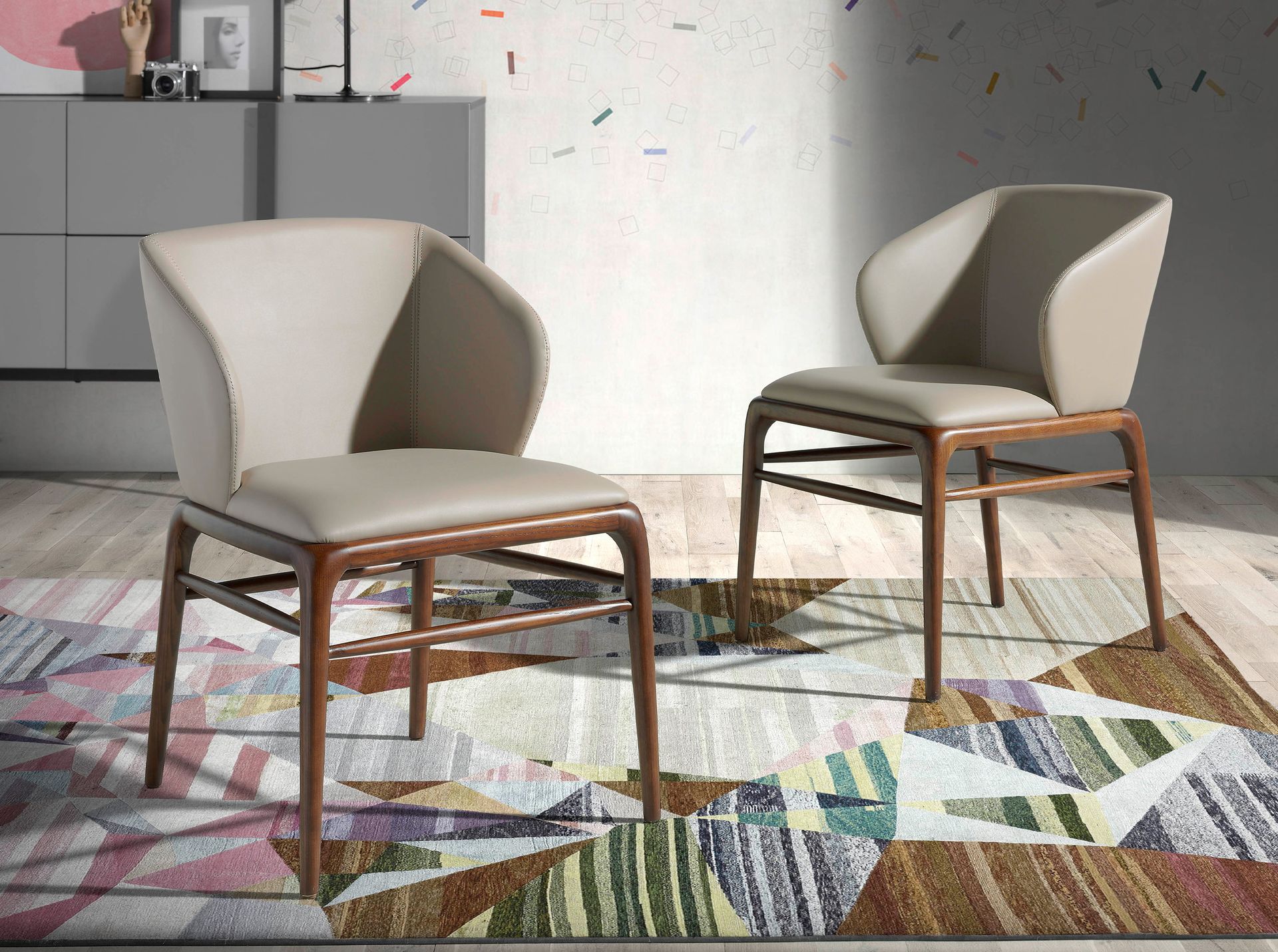 Dark mink leatherette chair