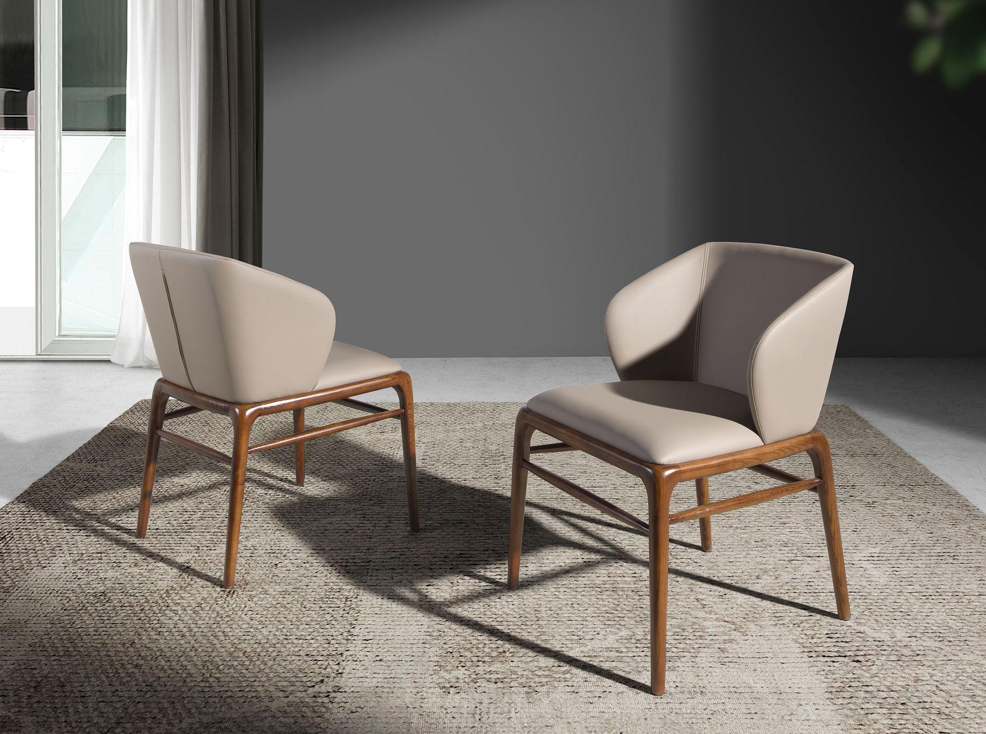 Dark mink leatherette chair