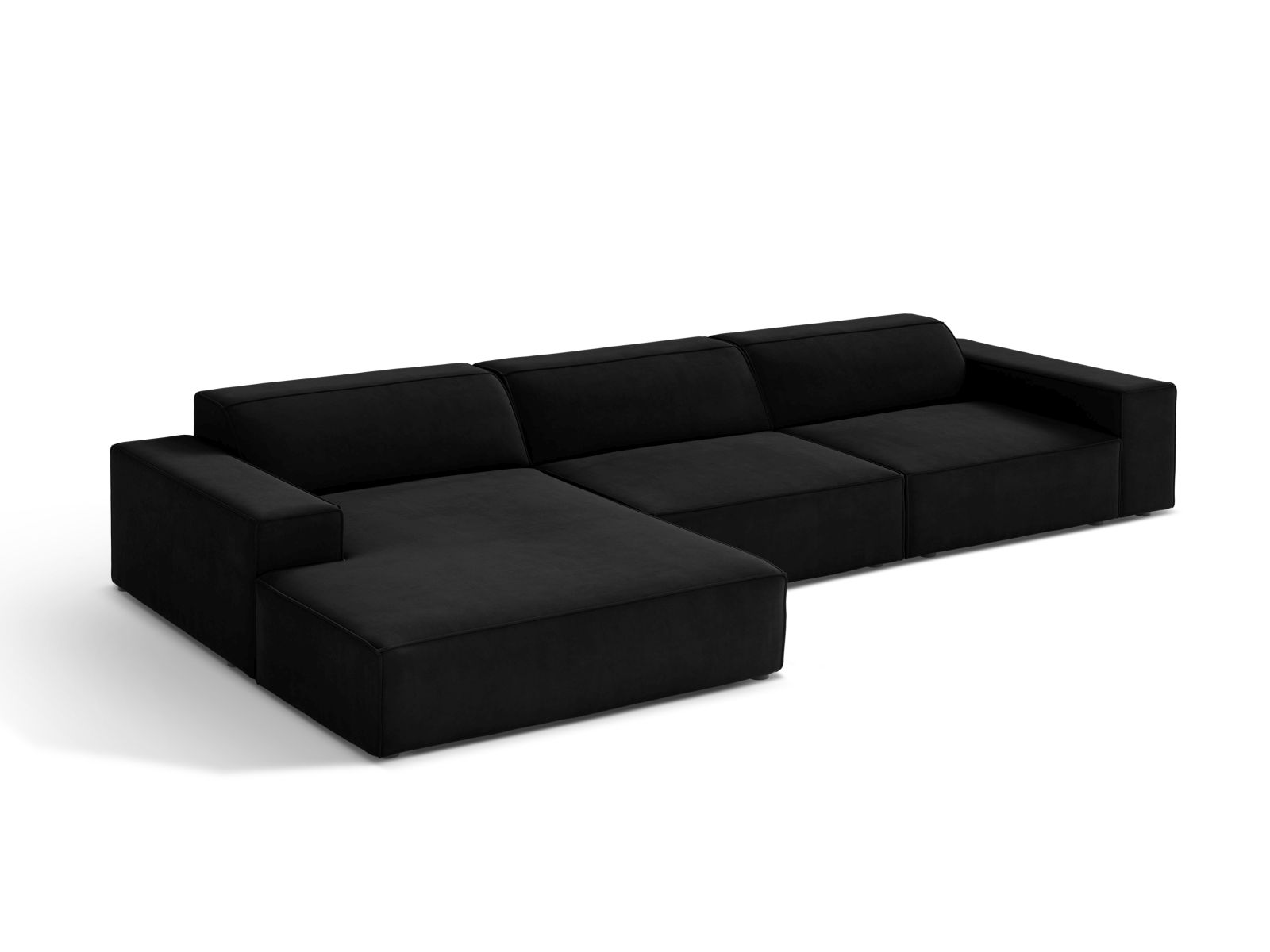Velvet Modular Left Corner Sofa, "Jodie", 4 Seats, 284x162x77