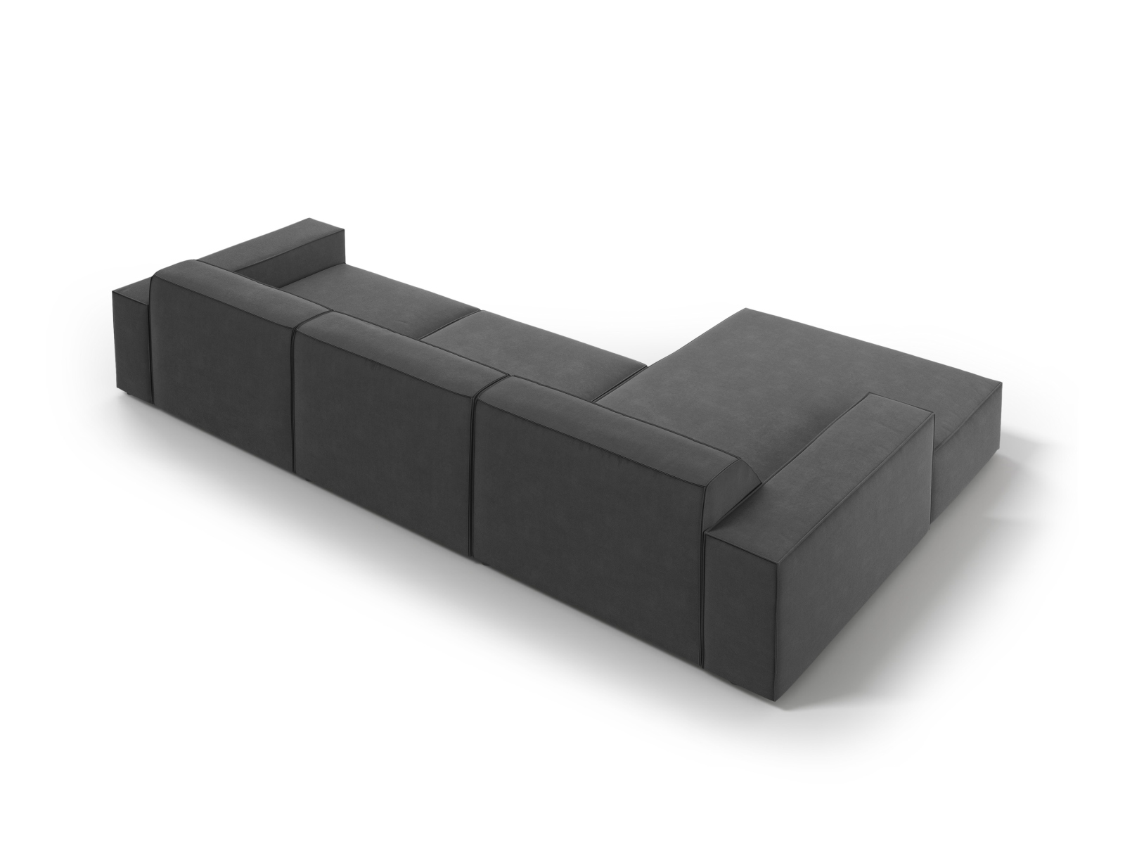 Velvet Modular Left Corner Sofa, "Jodie", 4 Seats, 284x162x77