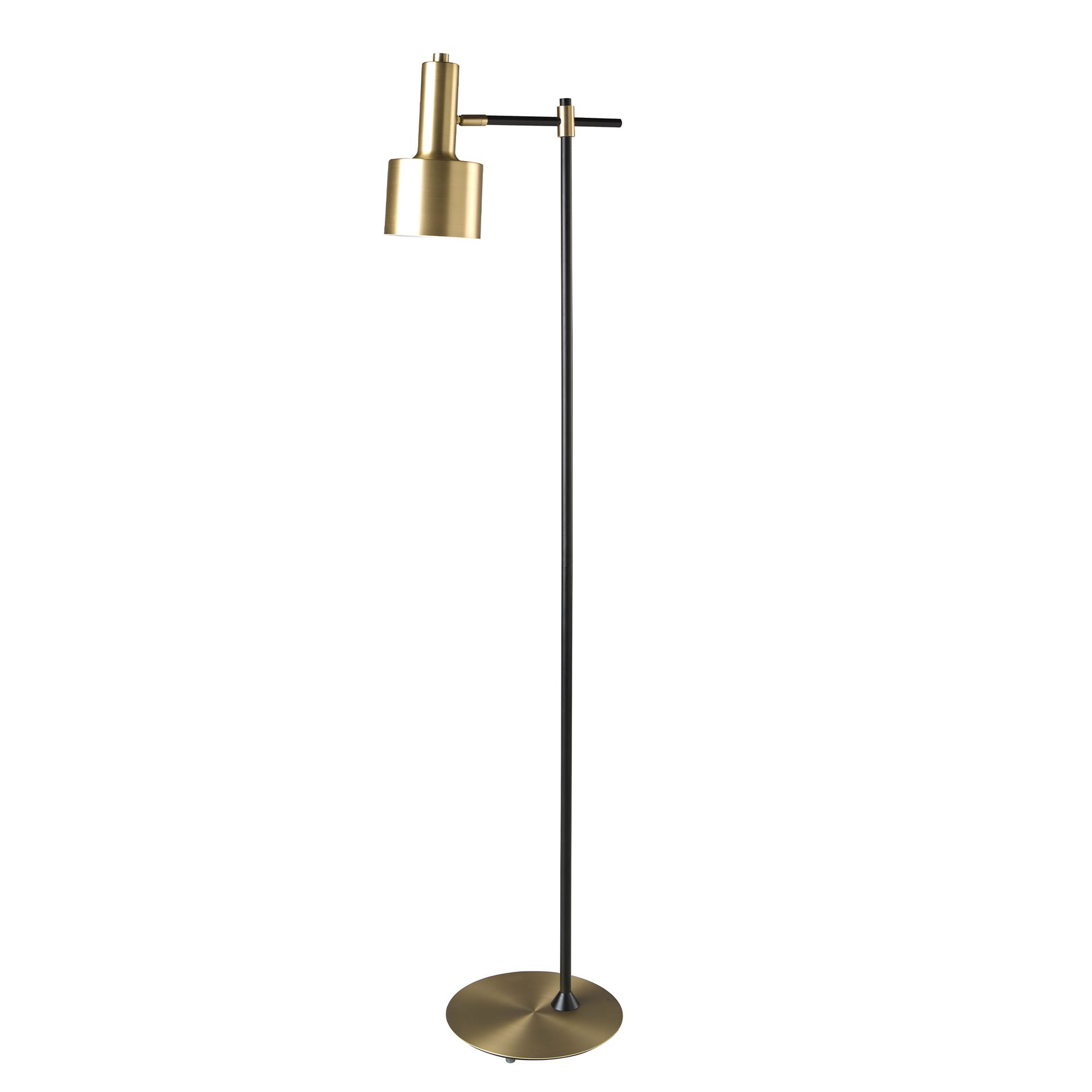 Floor lamp gold aluminium and black steel