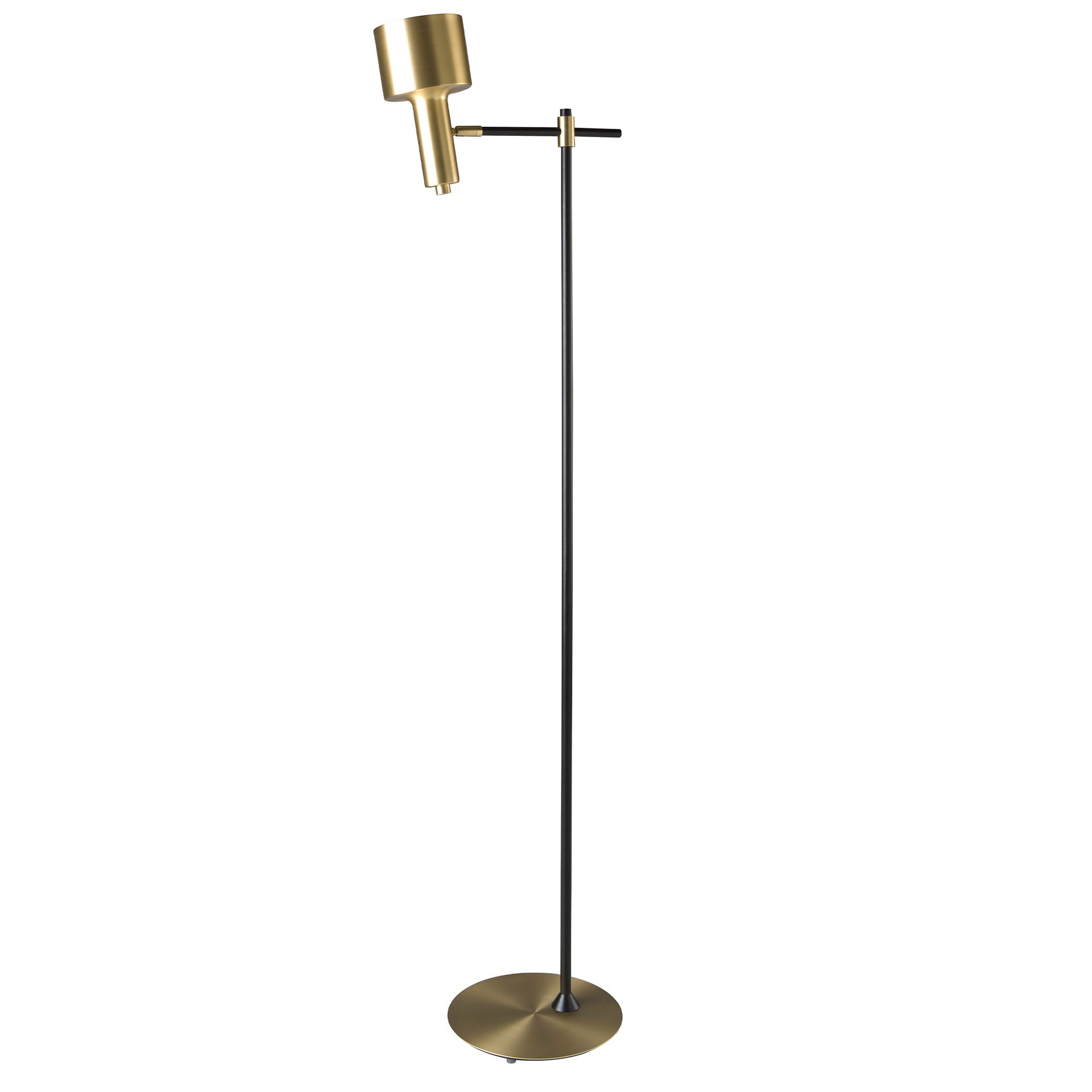 Floor lamp gold aluminium and black steel