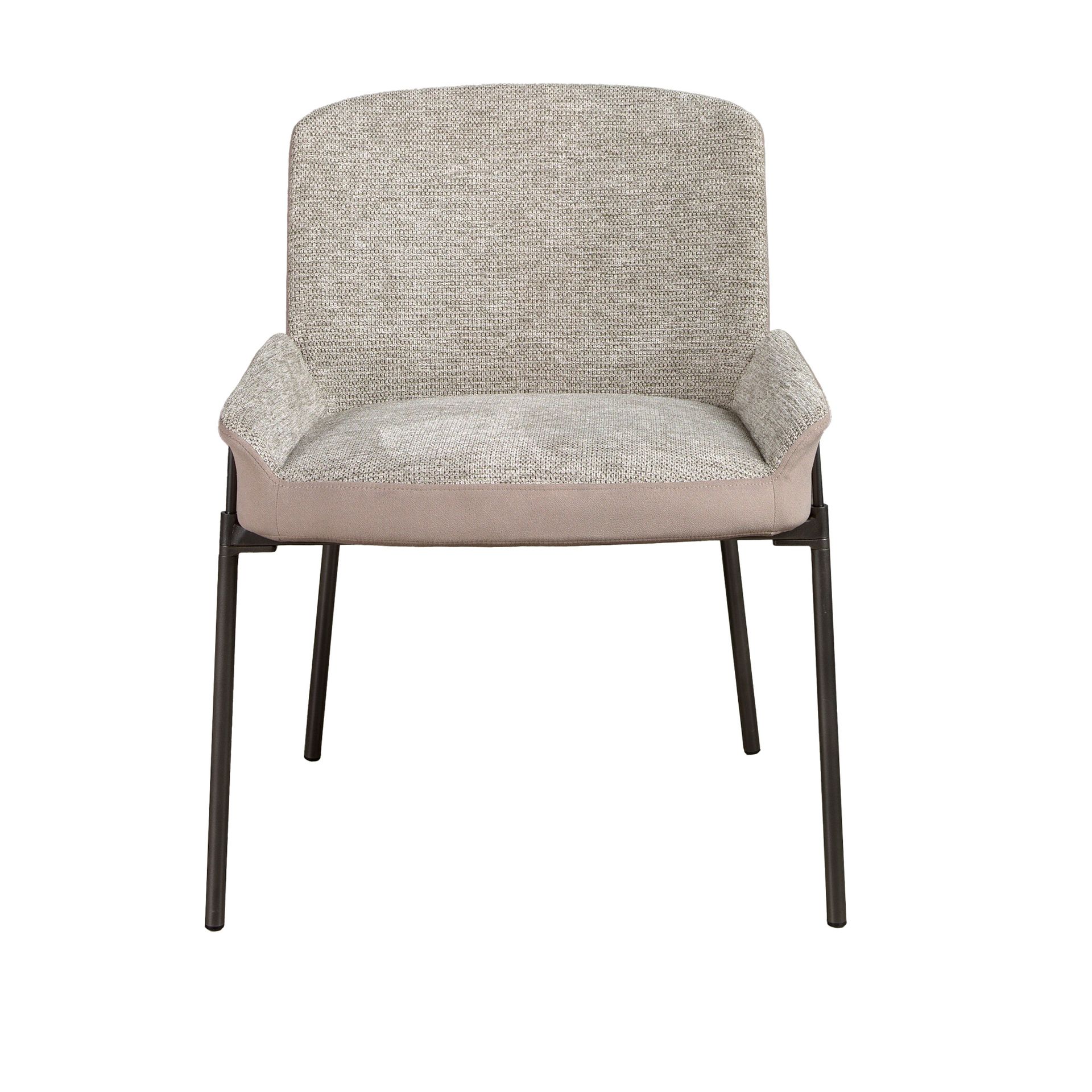 Grey fabric and brown velvet chair