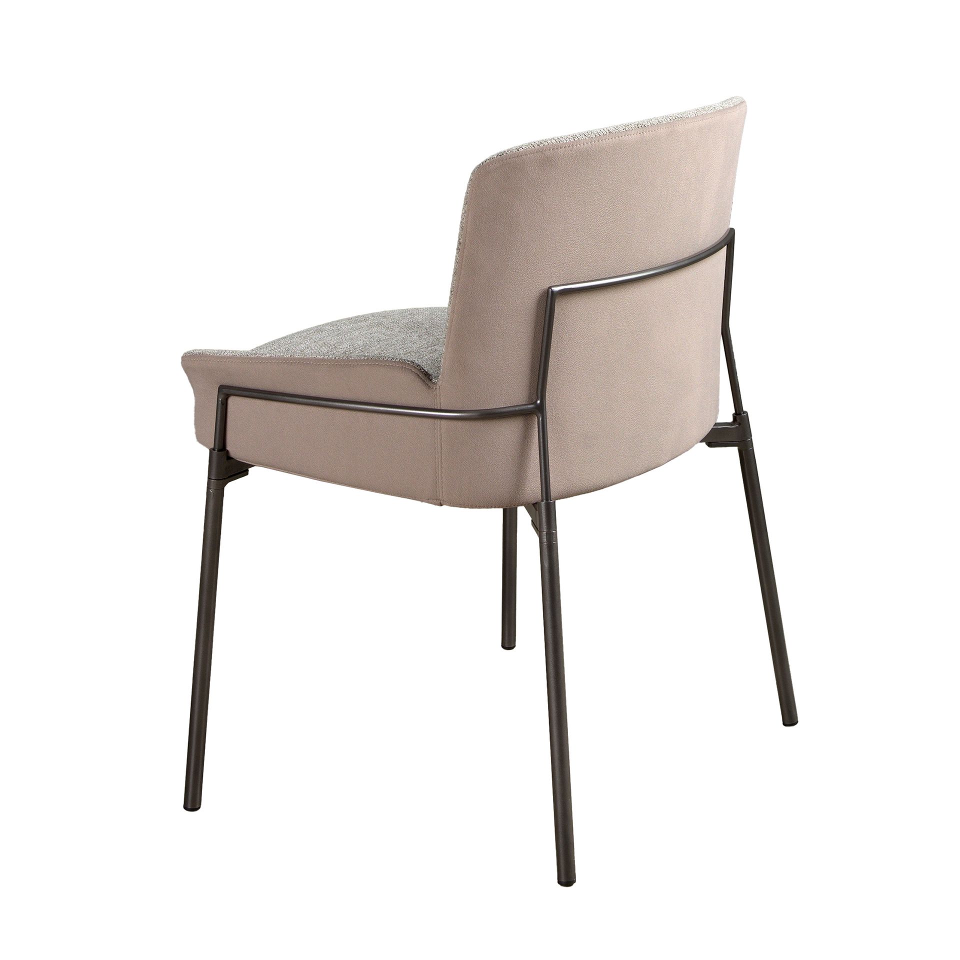 Grey fabric and brown velvet chair