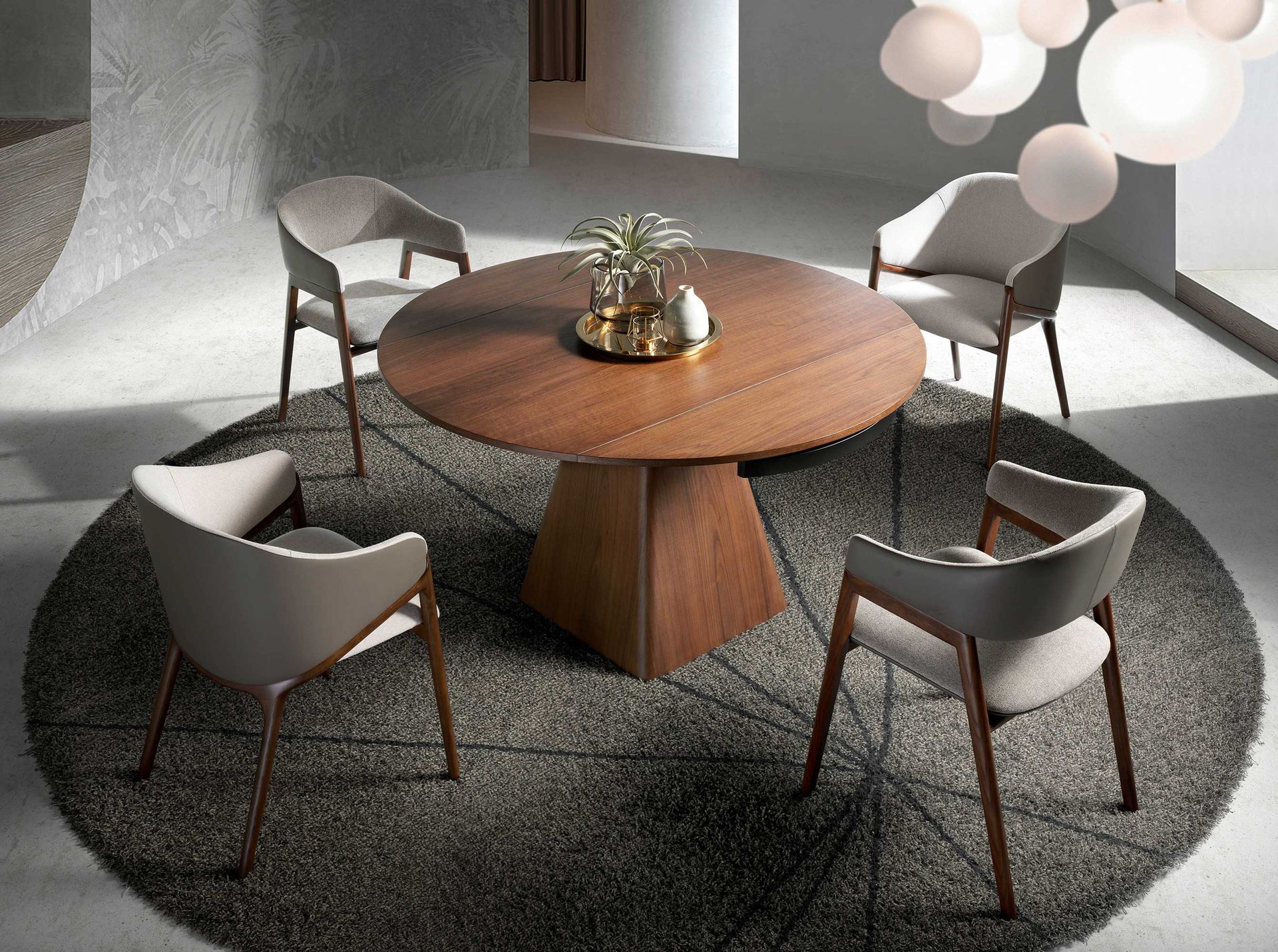 Grey fabric and dark mink leatherette chair