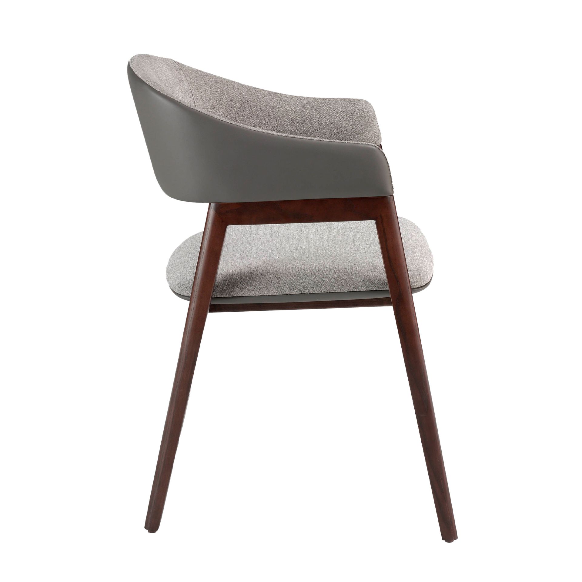 Grey fabric and dark mink leatherette chair